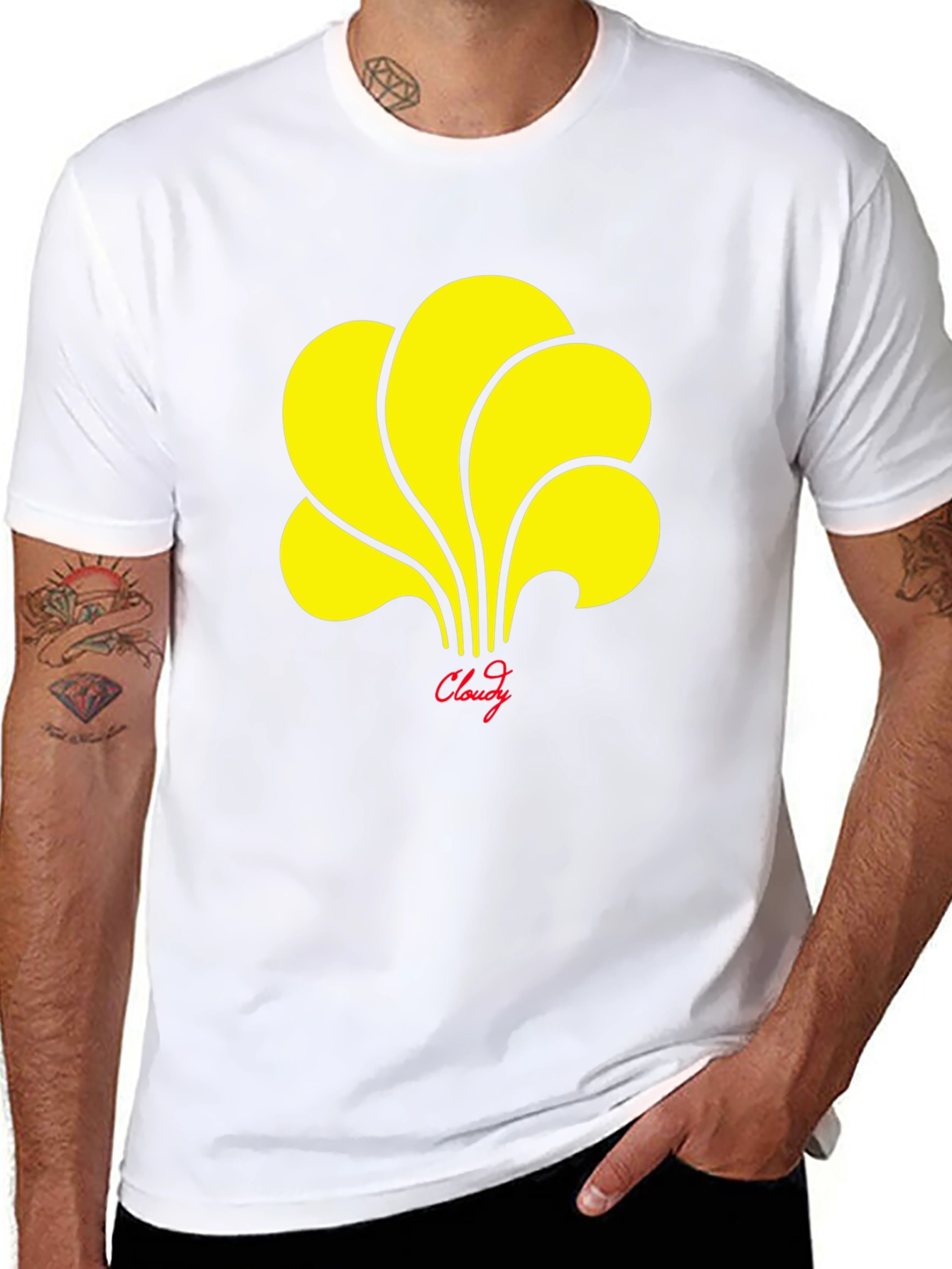 Cloudy Graphic T-Shirt - Stylish Black Tee