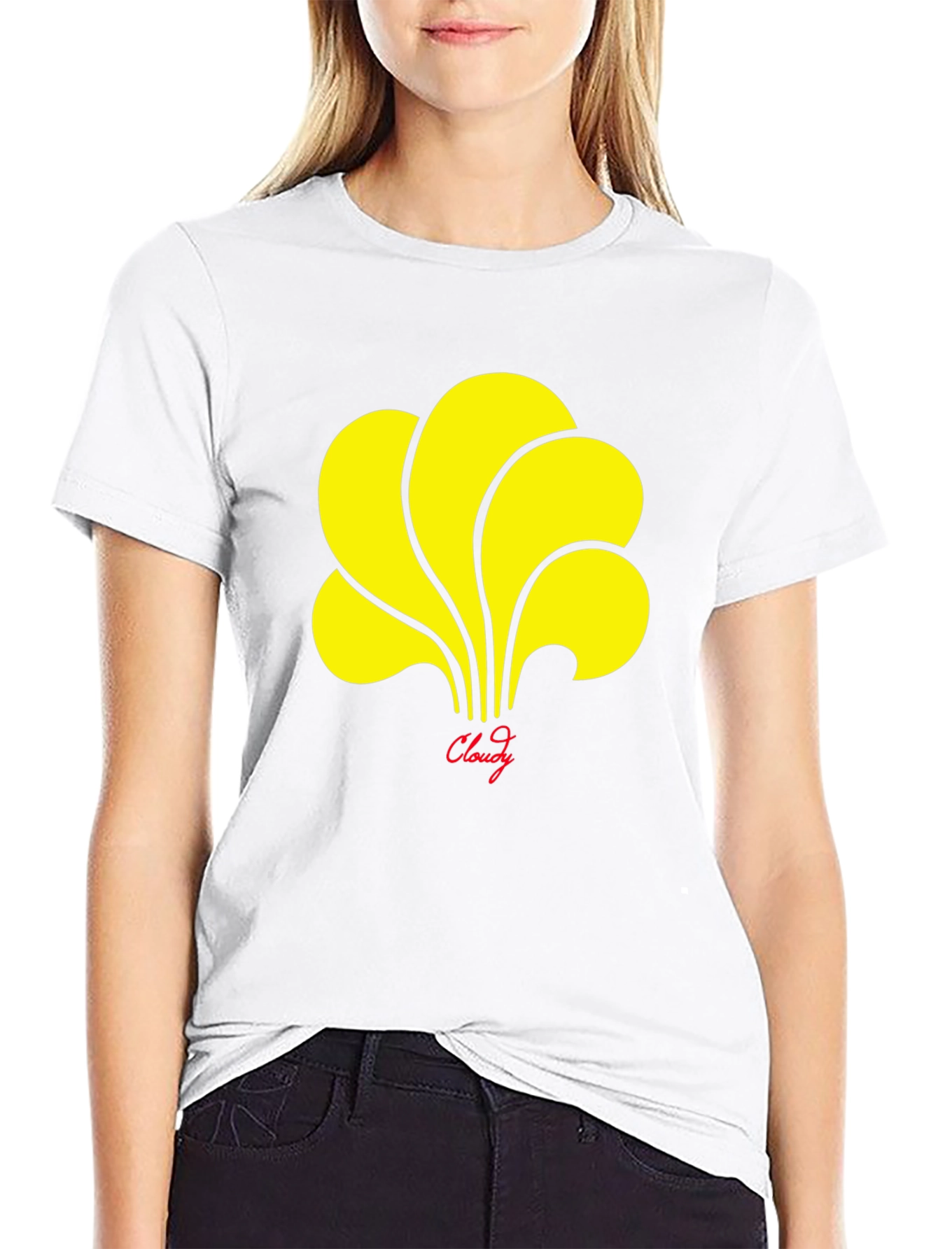 Cloudy Graphic T-Shirt - Stylish Black Tee
