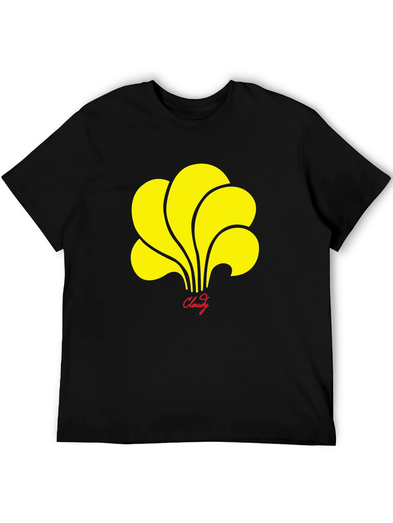 Cloudy Graphic T-Shirt - Stylish Black Tee