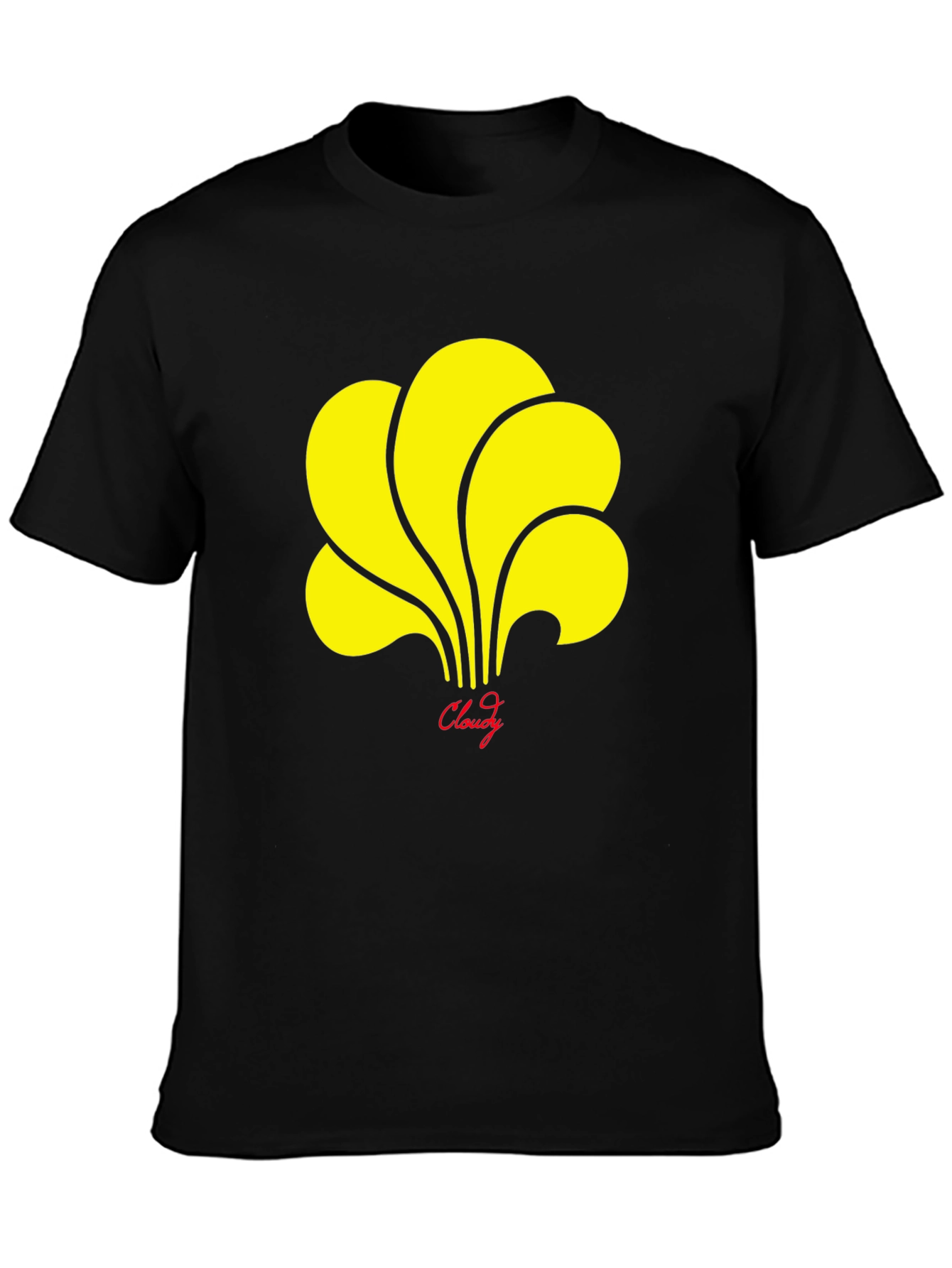 Cloudy Graphic T-Shirt - Stylish Black Tee