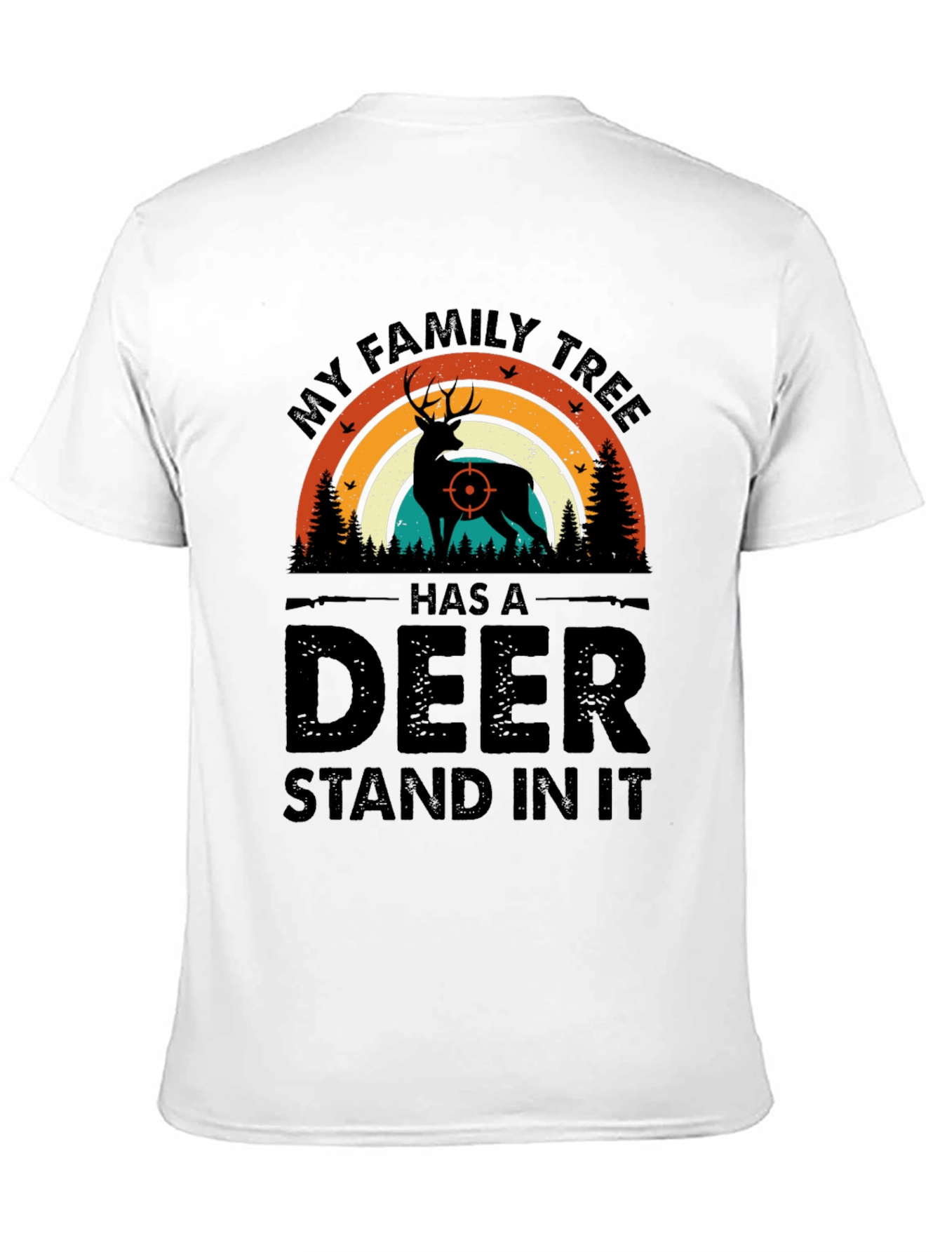 Hunting Family Tree Deer Graphic T-Shirt