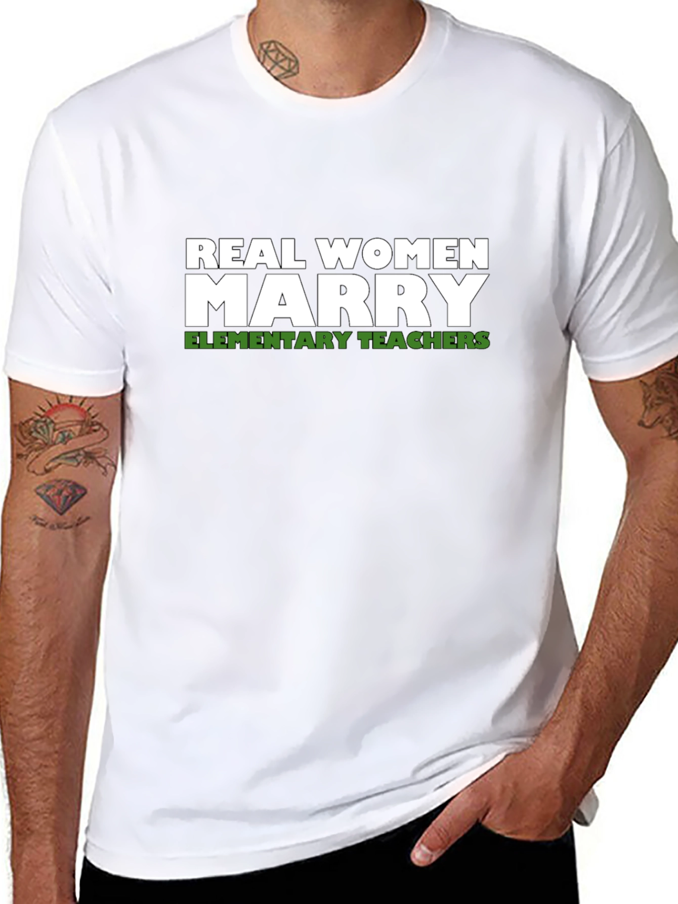 Real Women Marry Elementary Teachers Graphic Tee