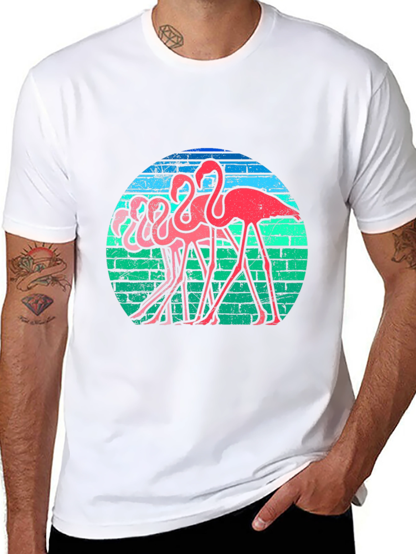 Retro Flamingo T-Shirt - Funky Bird Graphic Tee