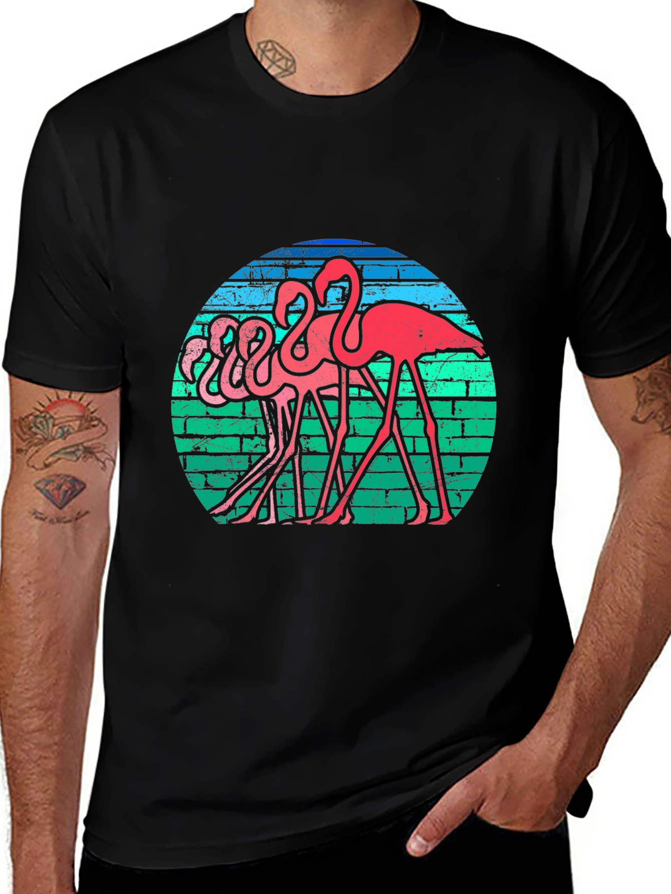Retro Flamingo T-Shirt - Funky Bird Graphic Tee