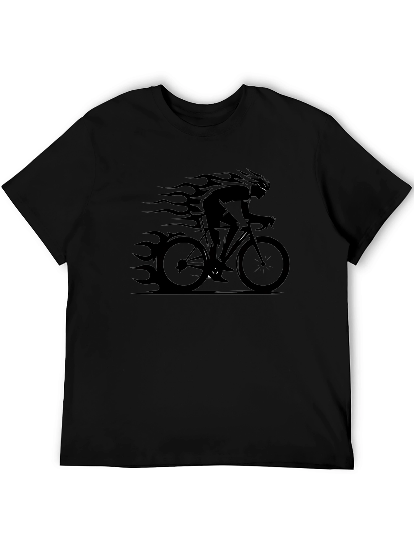 Flaming Cyclist Black T-Shirt