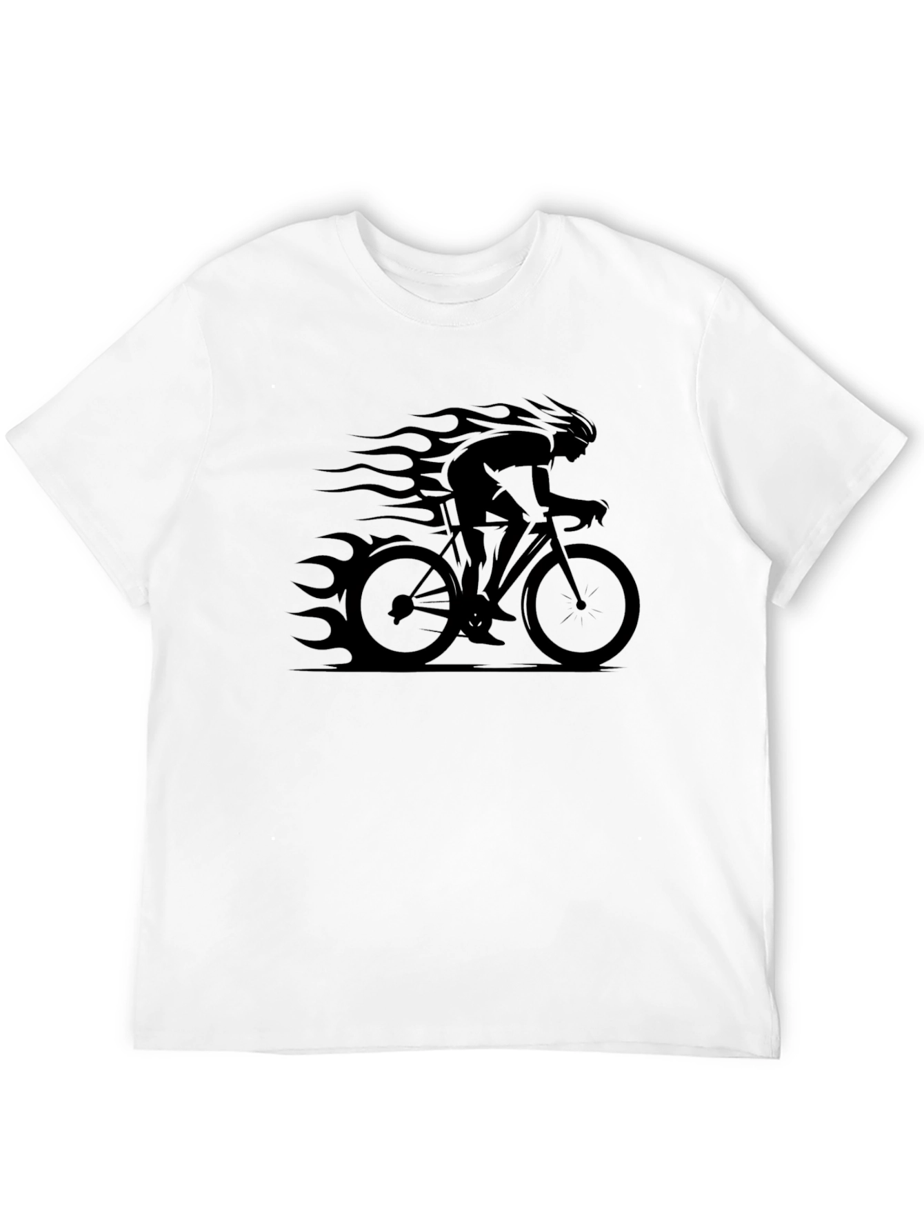 Flaming Cyclist Black T-Shirt