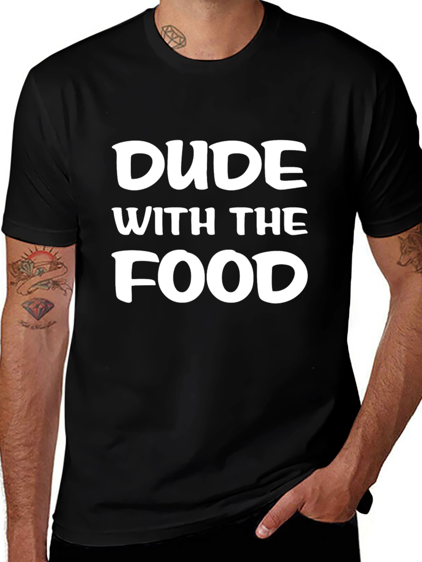 Dude With The Food Graphic Tee - Black