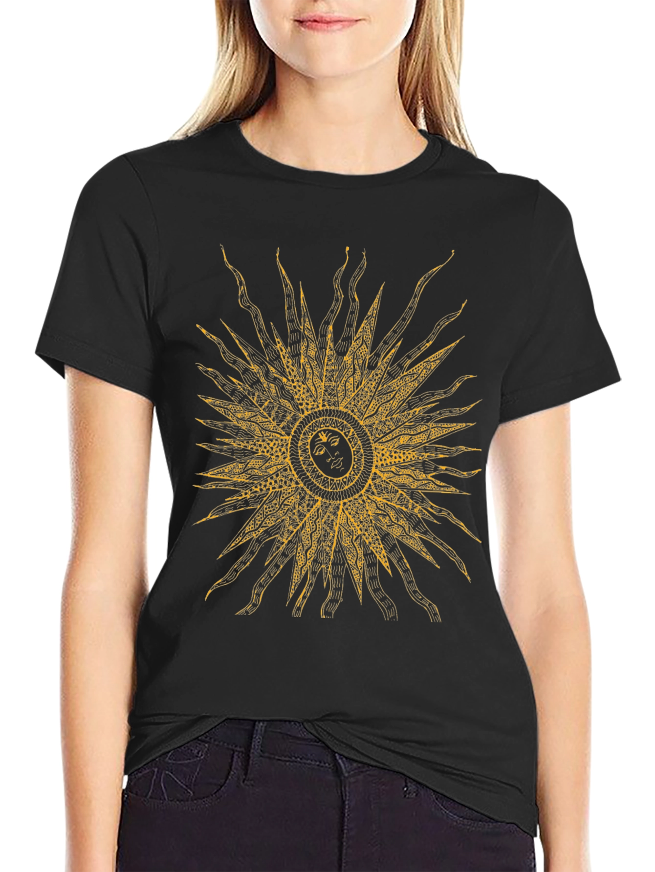 Celestial Sun Graphic Tee - Stylish Comfort