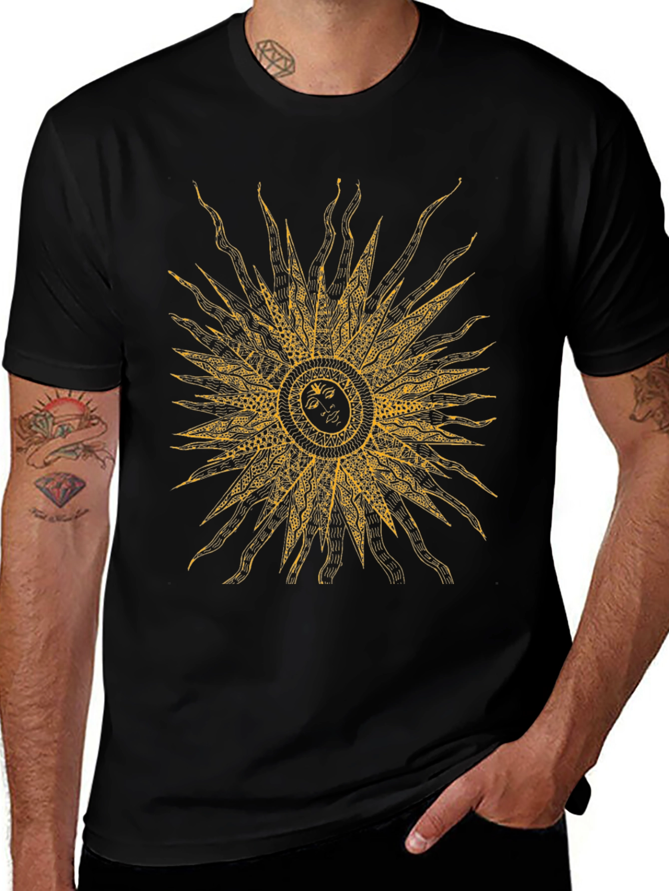 Celestial Sun Graphic Tee - Stylish Comfort