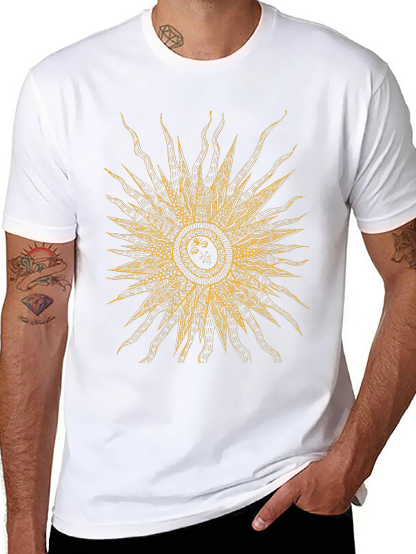 Celestial Sun Graphic Tee - Stylish Comfort