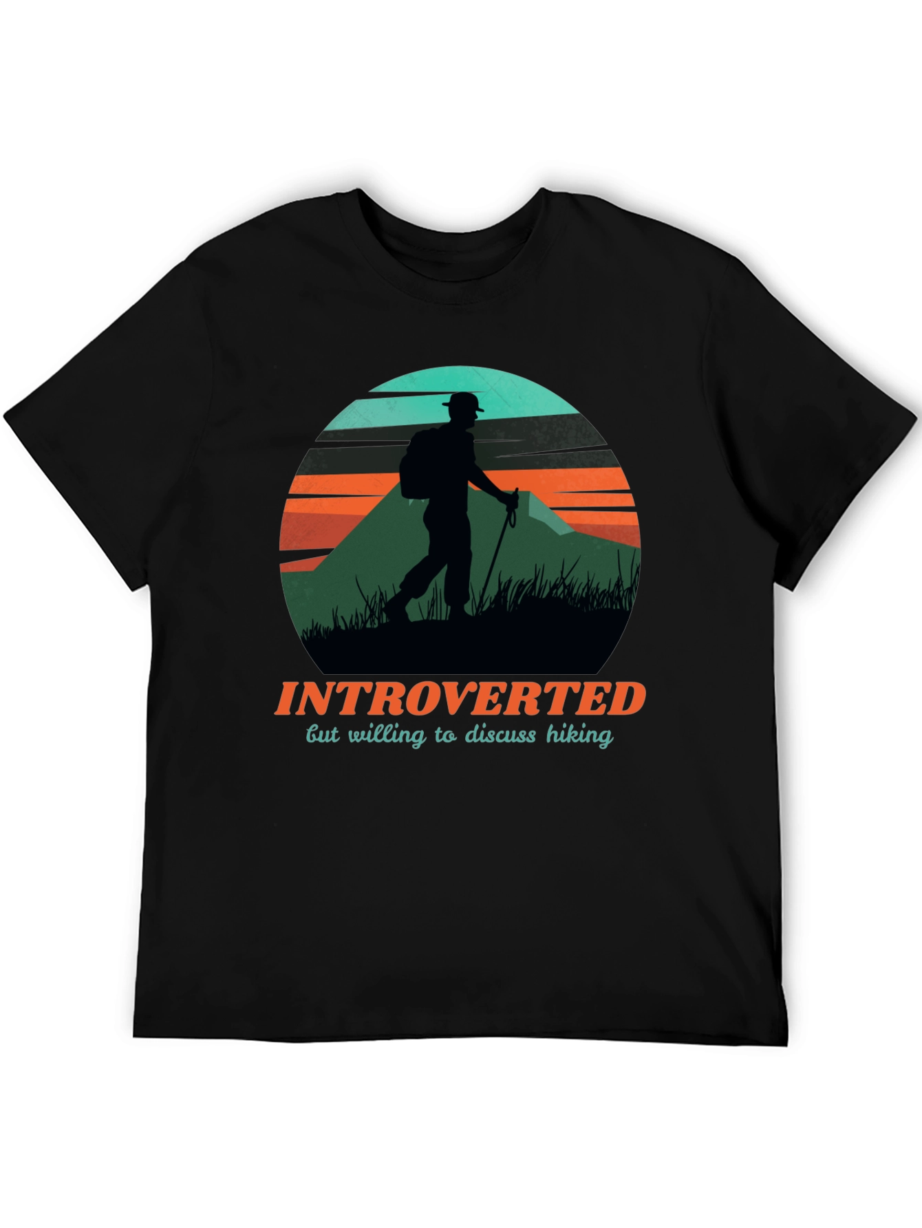 Introverted Hiker Graphic Tee - Black Unisex