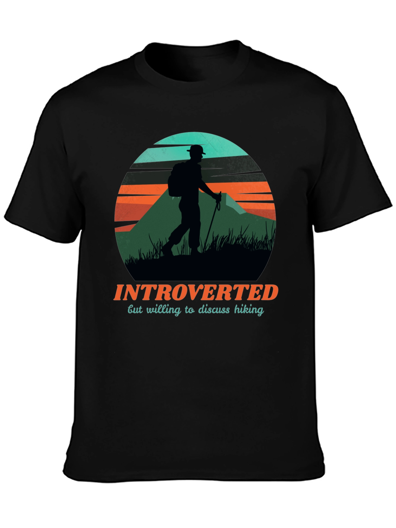 Introverted Hiker Graphic Tee - Black Unisex