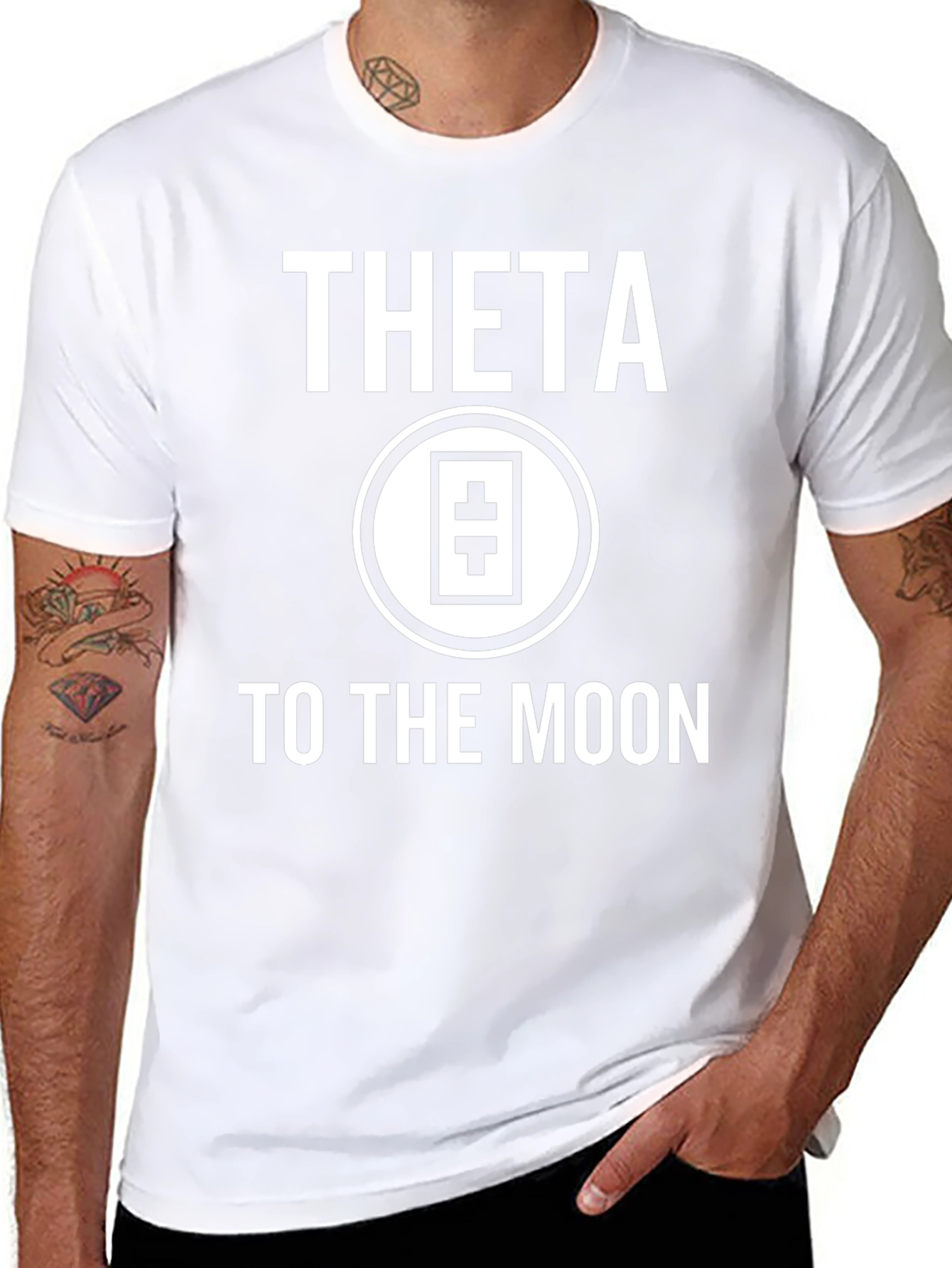 Theta To The Moon Black T-Shirt