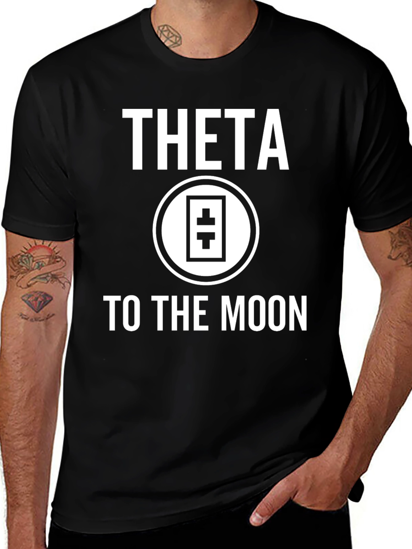 Theta To The Moon Black T-Shirt