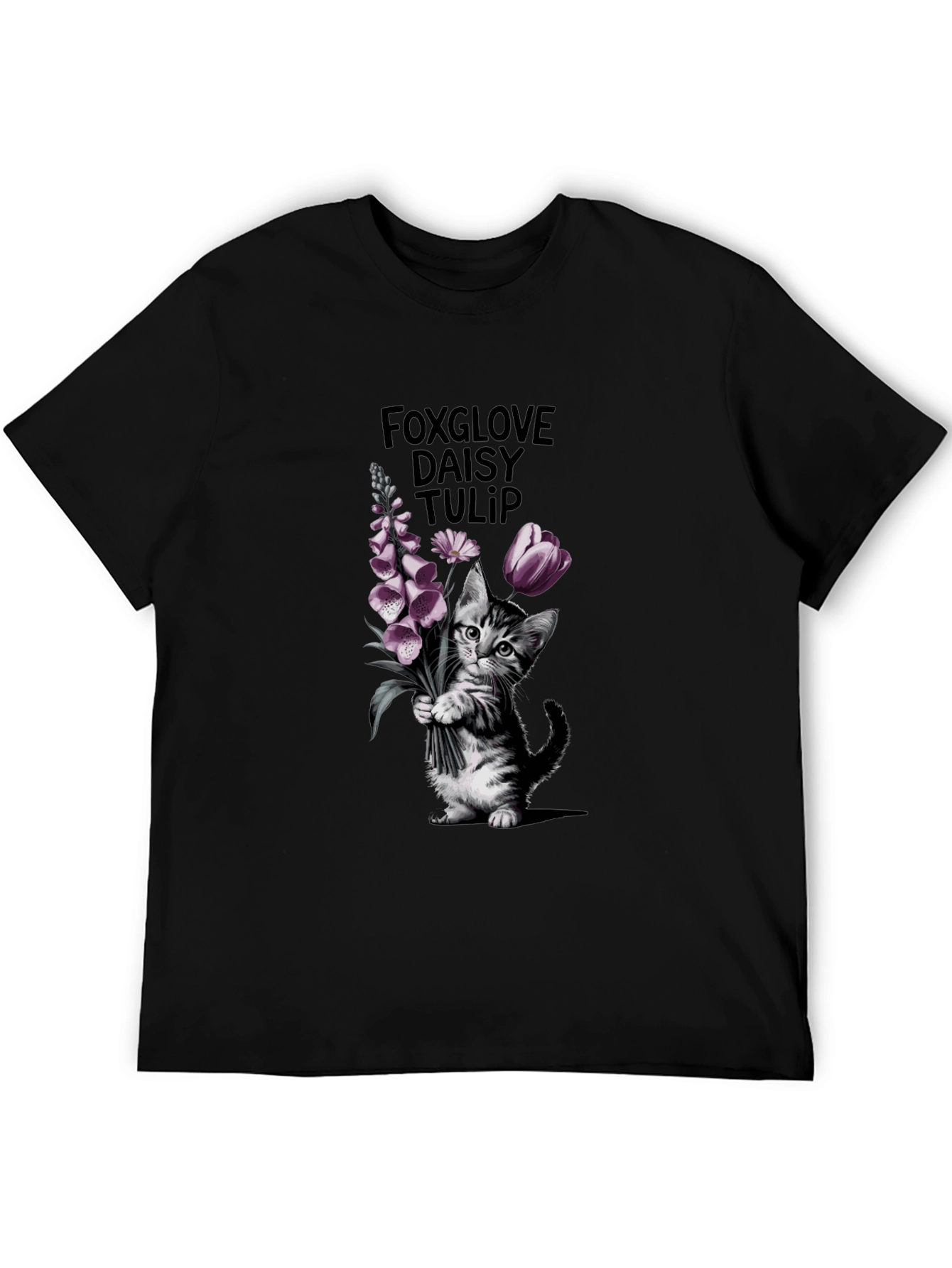 Cute Kitten Floral T-Shirt