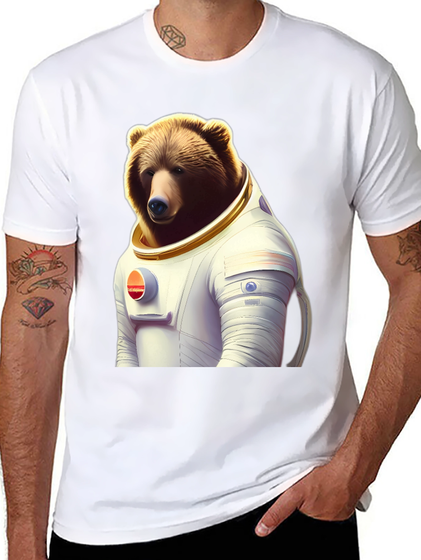 Bear Astronaut T-Shirt - Space Explorer Animal Tee