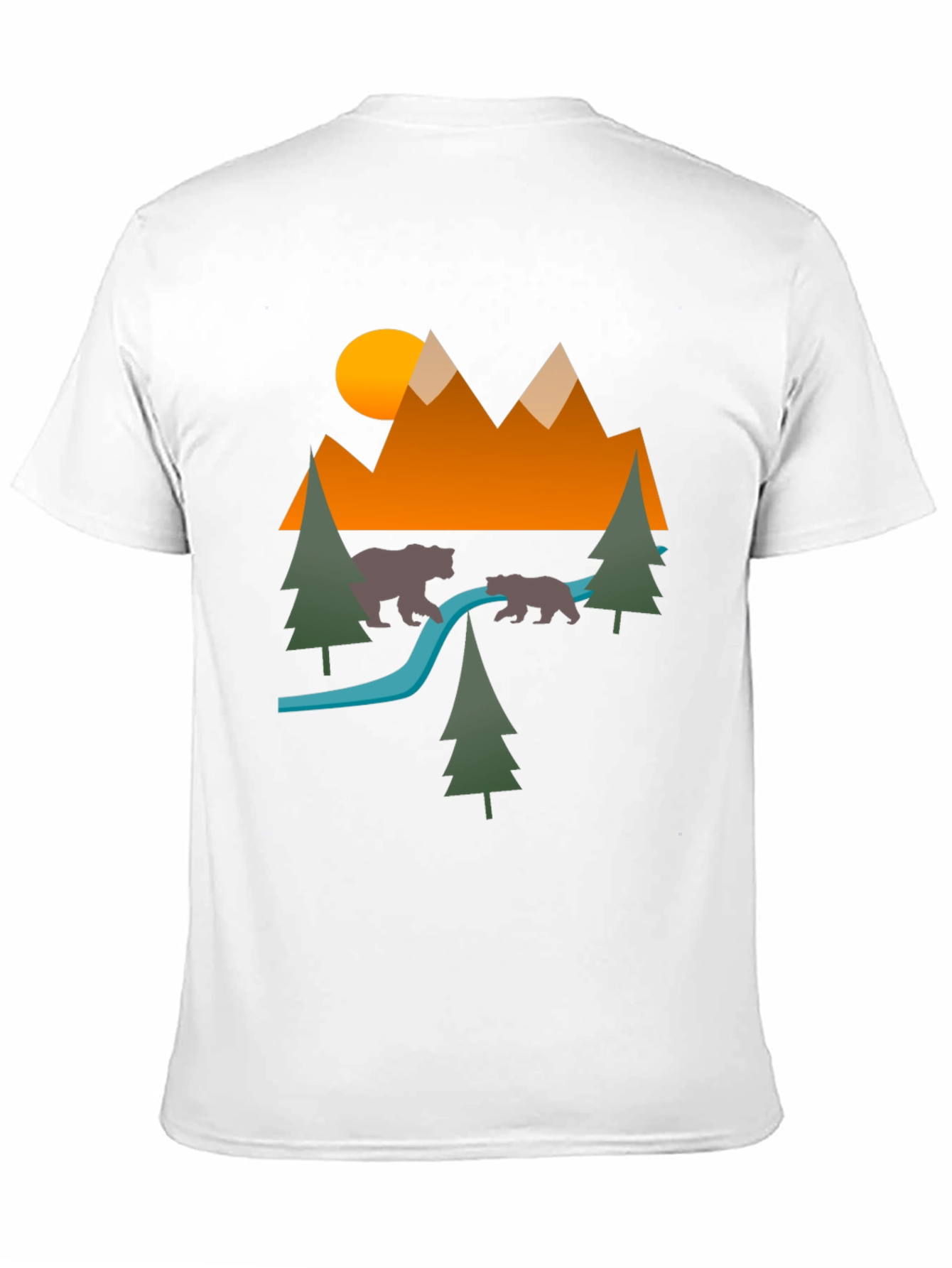 Nature Bear Mountain Graphic Black Tee