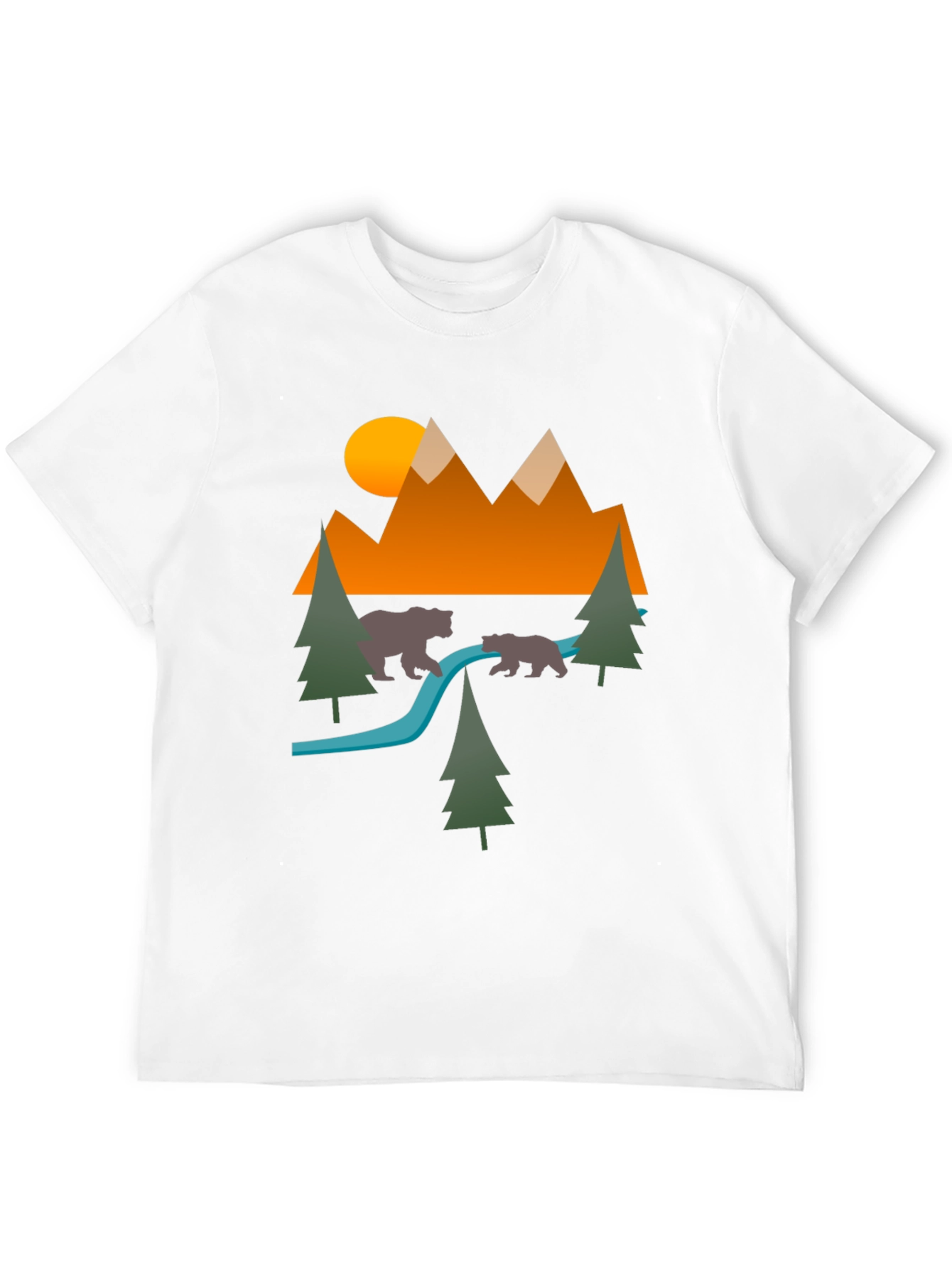 Nature Bear Mountain Graphic Black Tee
