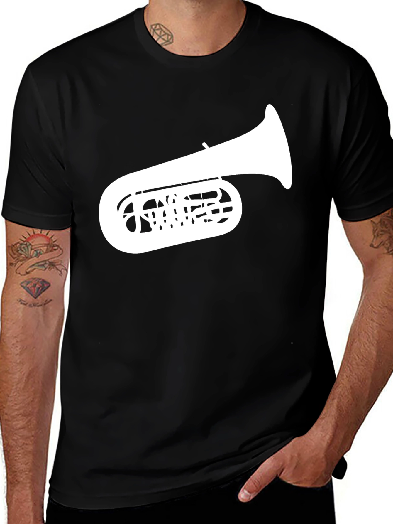 Tuba Graphic Tee - Music Lovers T-Shirt