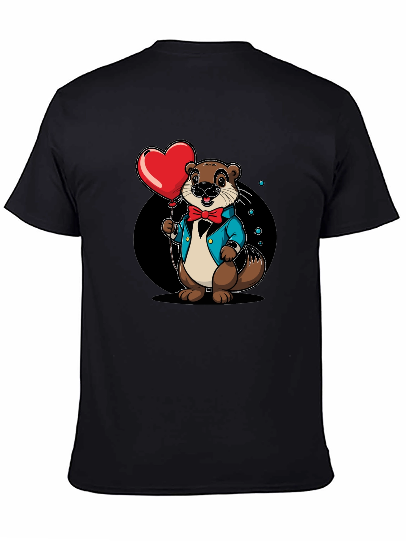 Otter with Heart Balloon Graphic Tee