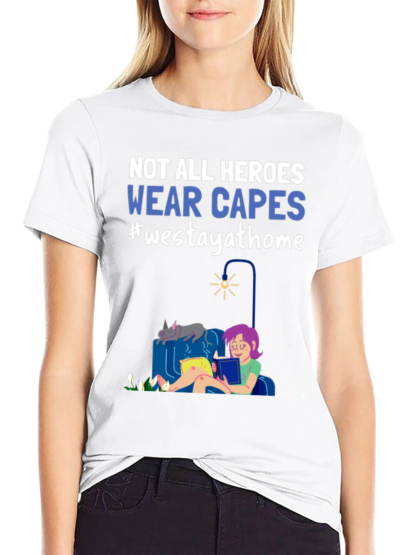 Heroes Wear Capes Graphic Tee - Stay at Home