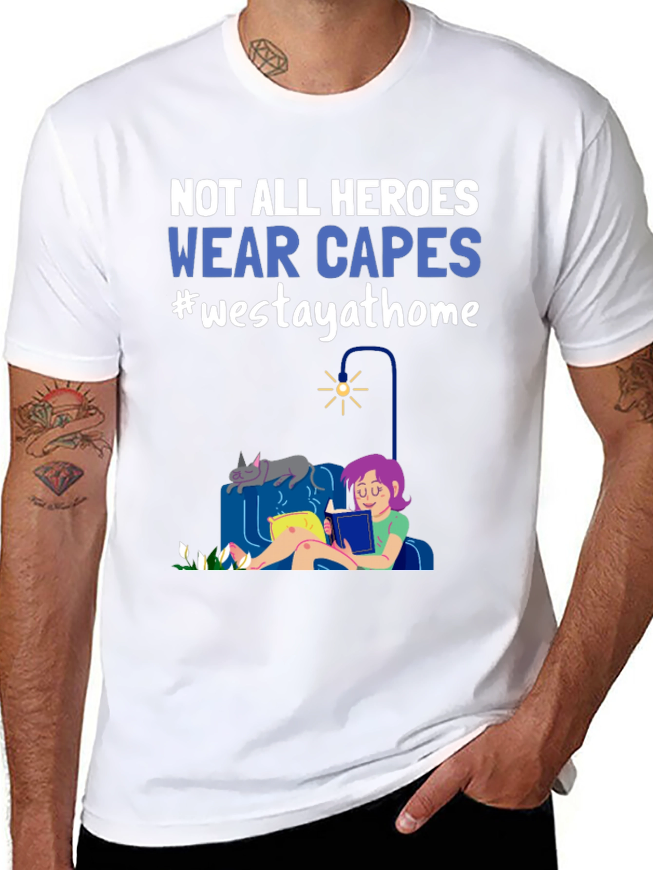 Heroes Wear Capes Graphic Tee - Stay at Home