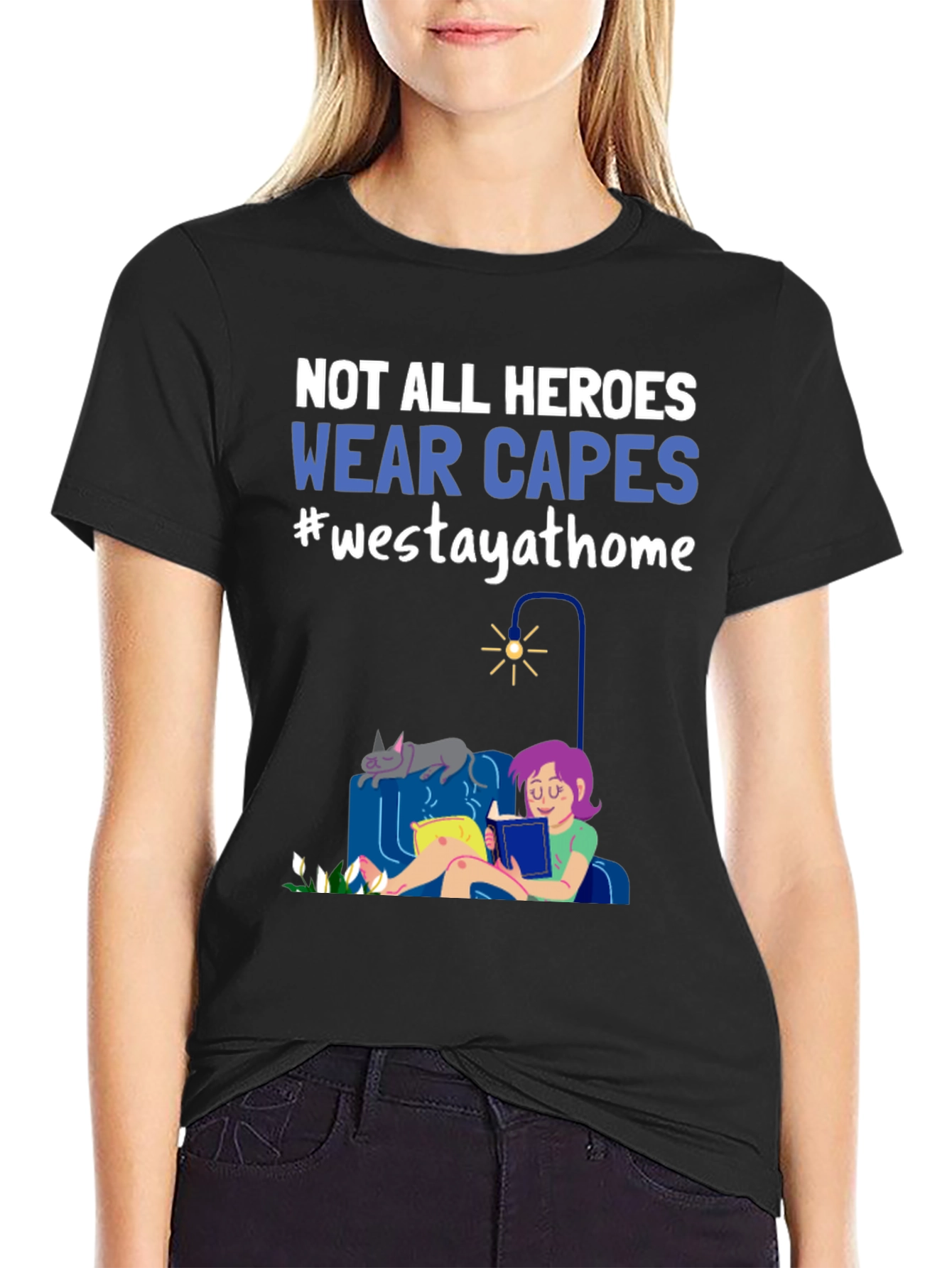 Heroes Wear Capes Graphic Tee - Stay at Home
