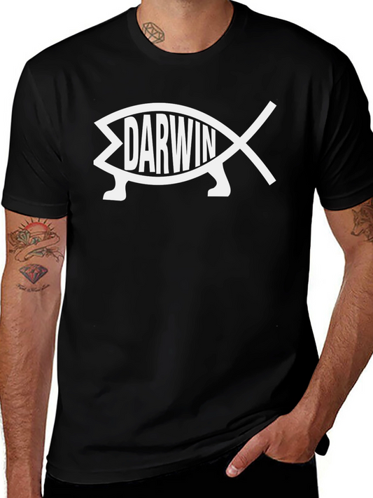 Darwin Fish Graphic Tee - Evolution Humor T-Shirt