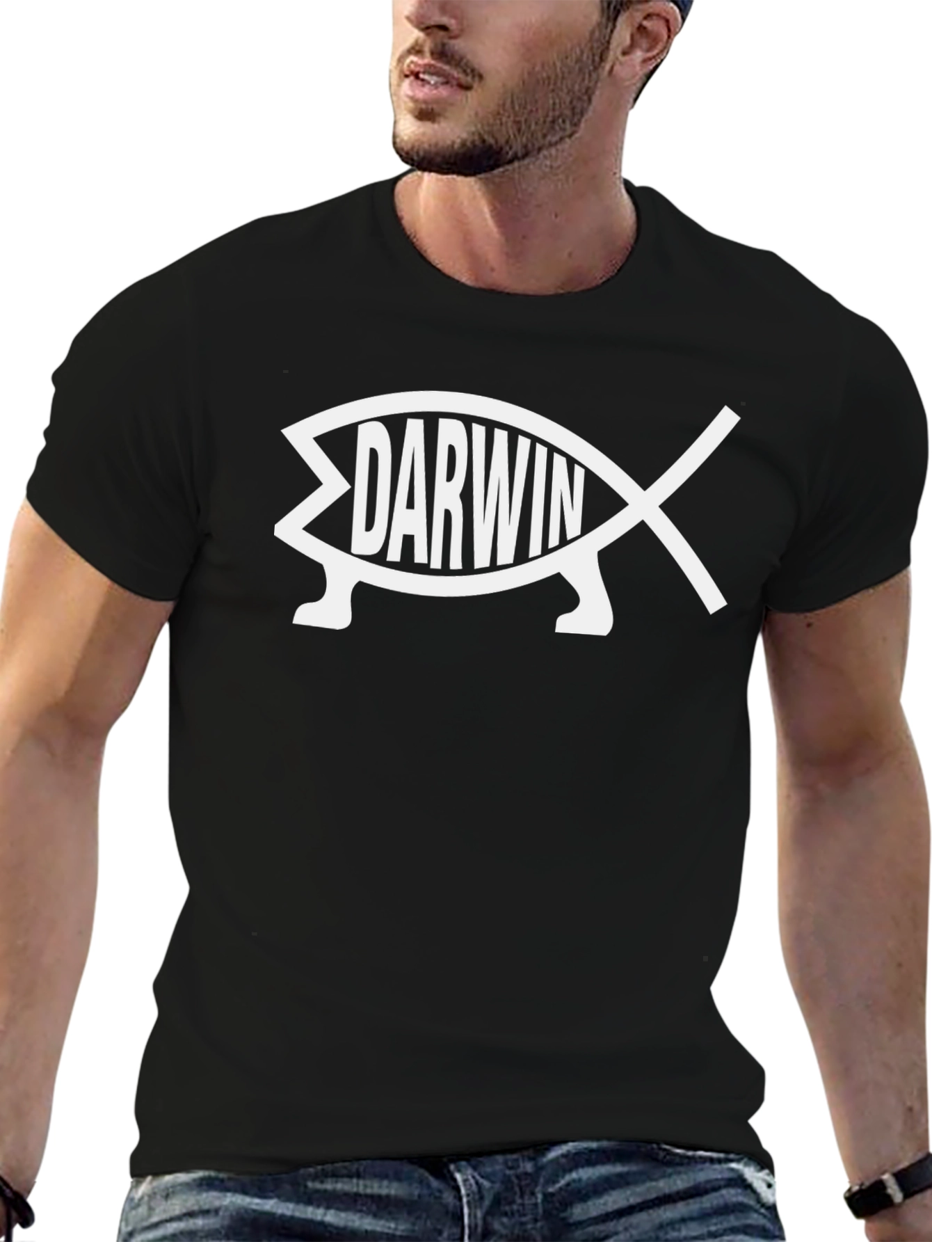 Darwin Fish Graphic Tee - Evolution Humor T-Shirt