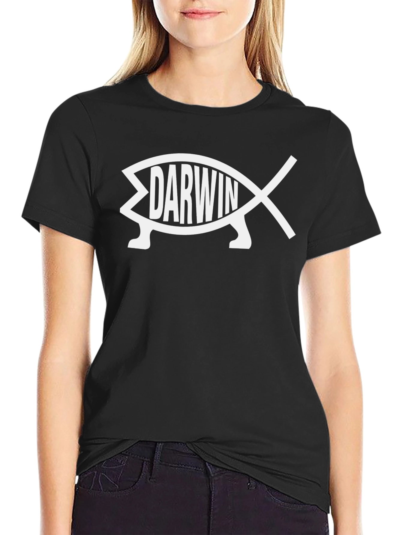 Darwin Fish Graphic Tee - Evolution Humor T-Shirt
