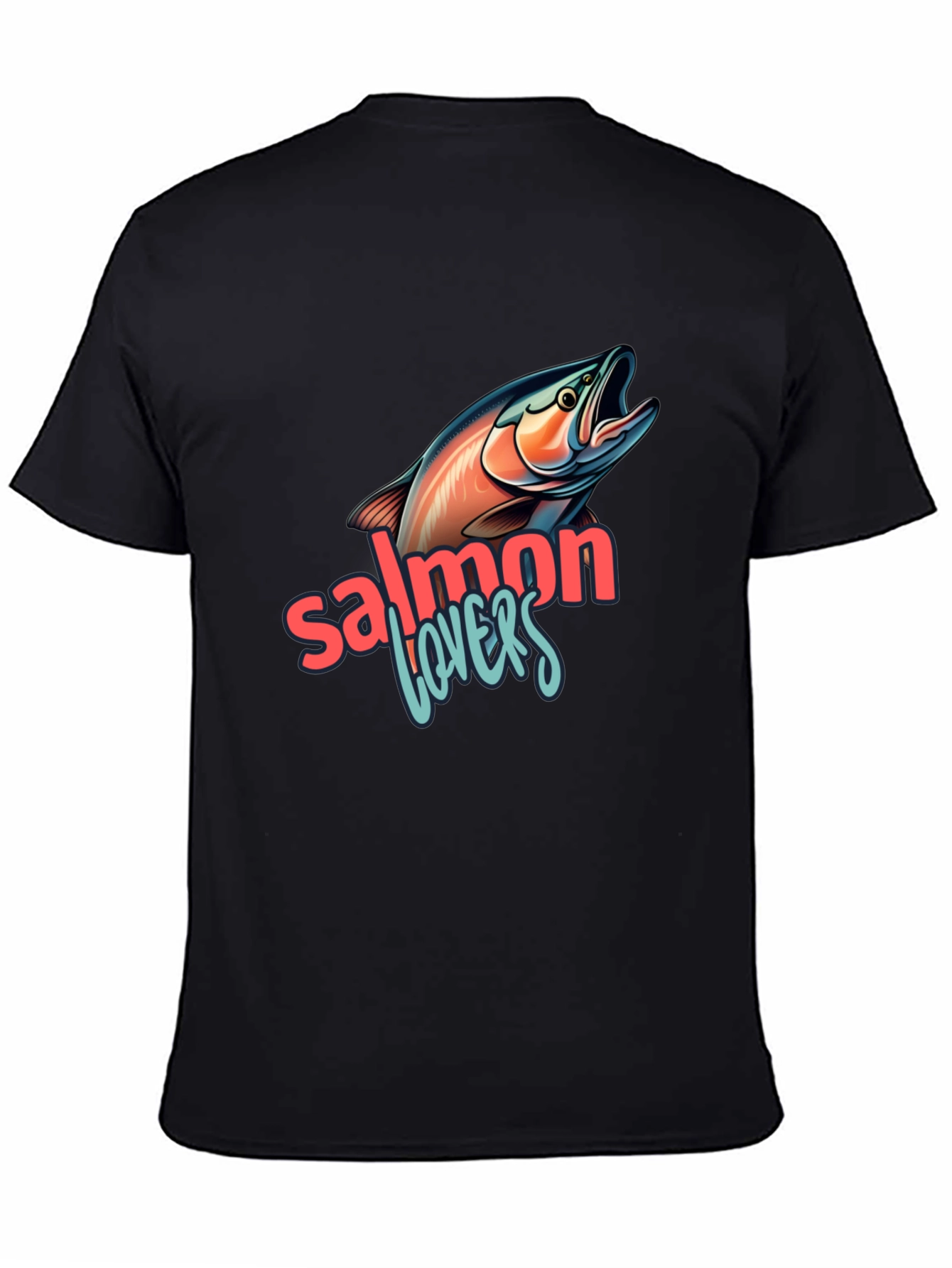 Salmon Lovers Graphic Tee - Black