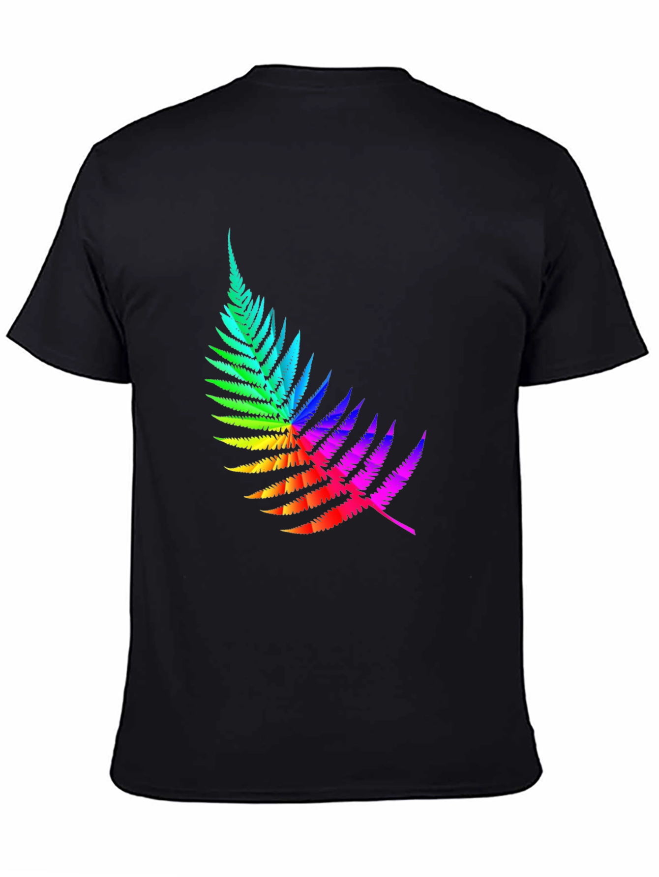 Rainbow Fern Graphic Tee - Black