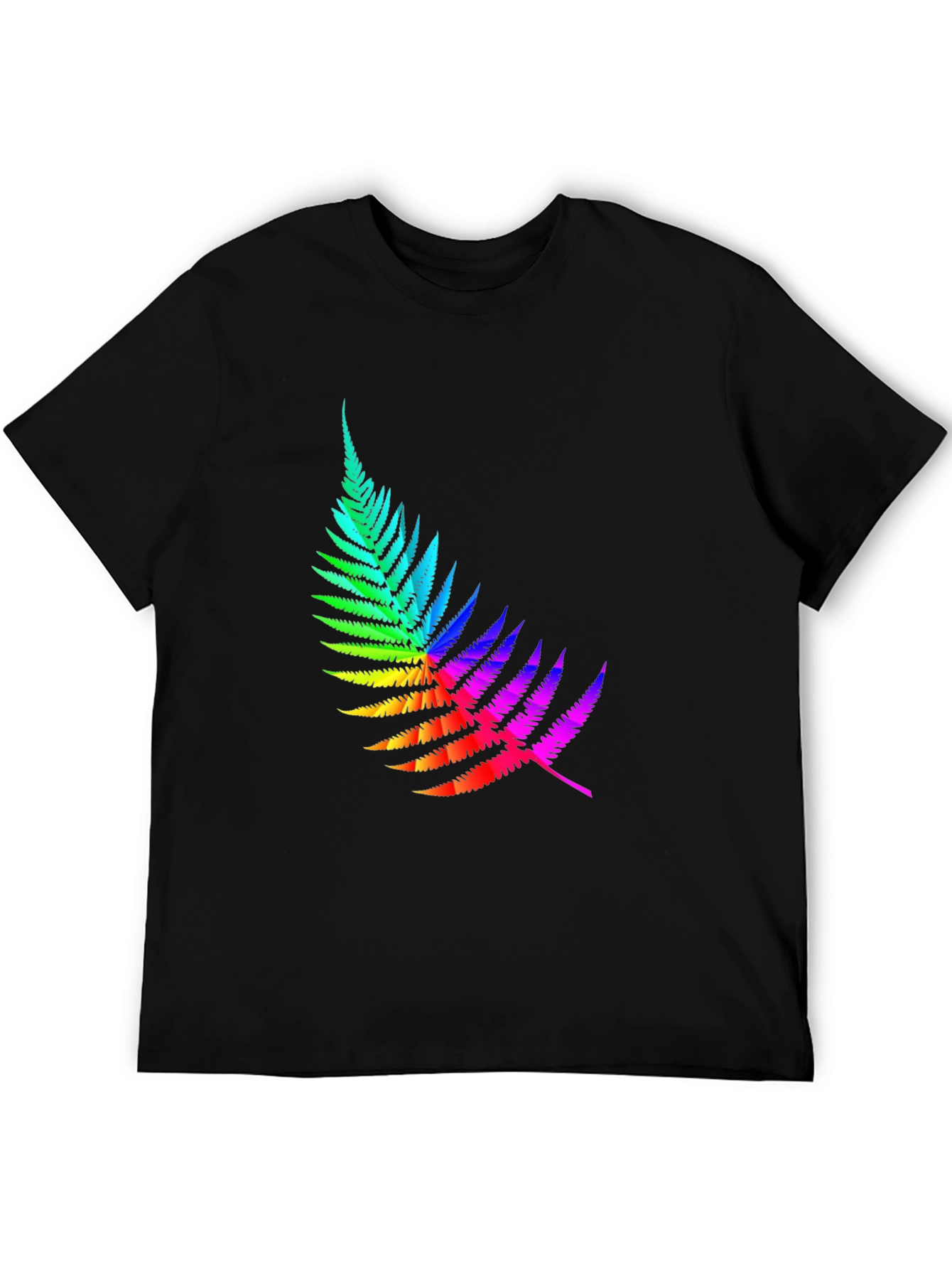 Rainbow Fern Graphic Tee - Black