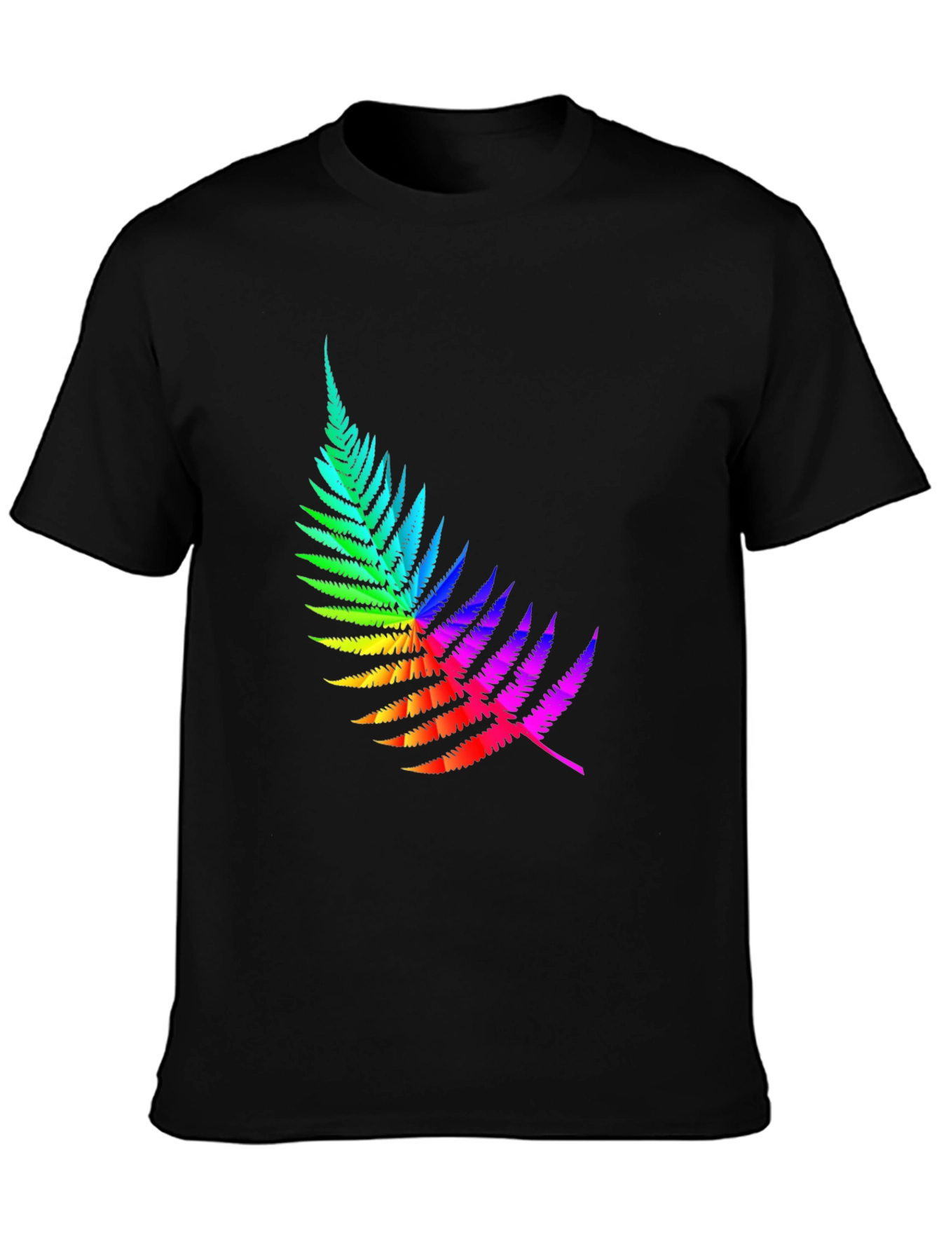 Rainbow Fern Graphic Tee - Black