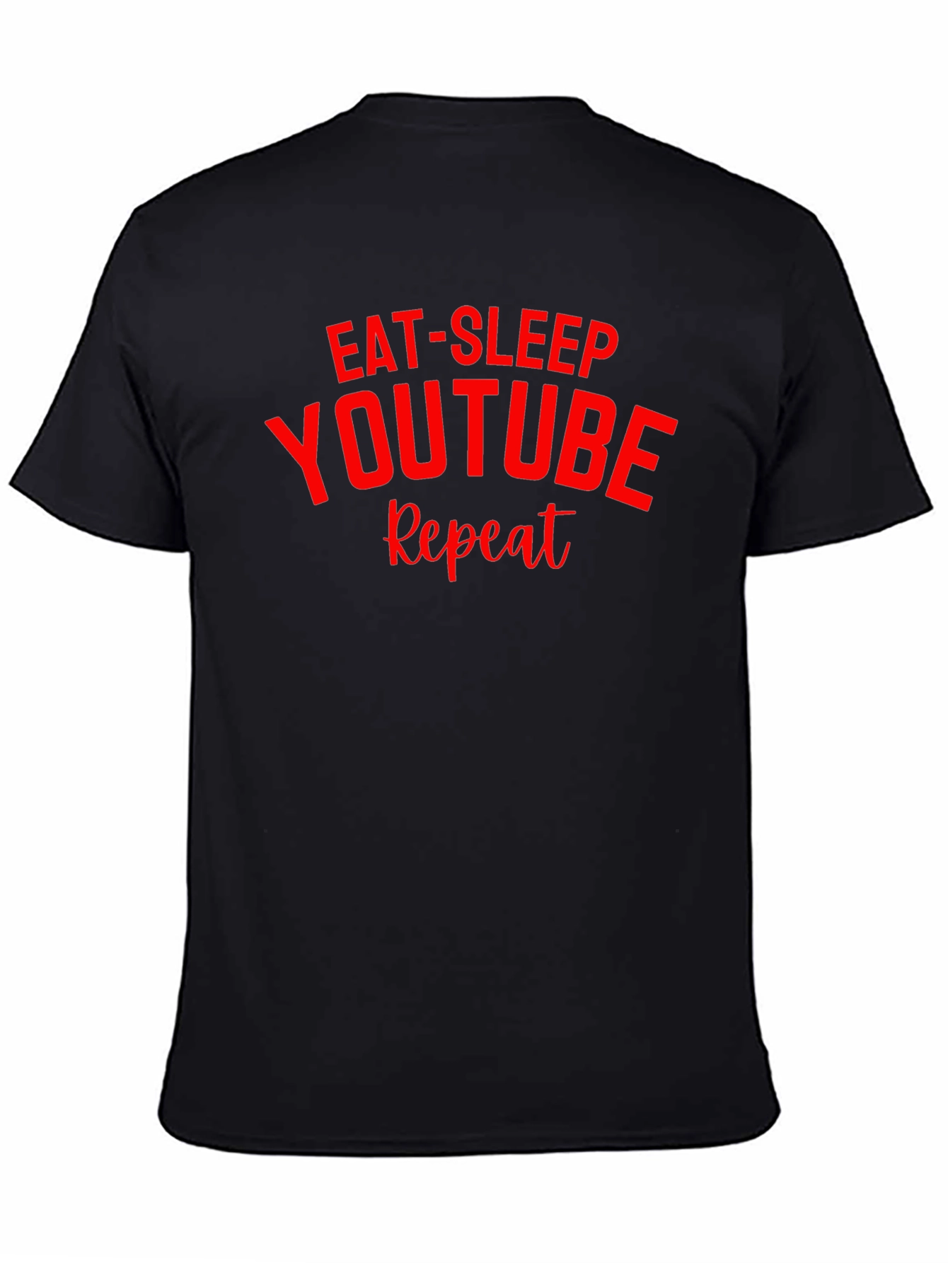 Eat Sleep YouTube Repeat Black T-Shirt