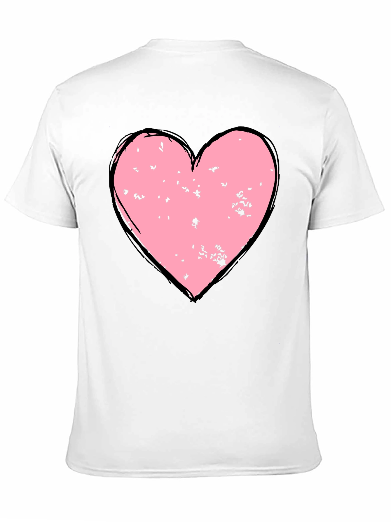 Distressed Heart Graphic T-Shirt - Black