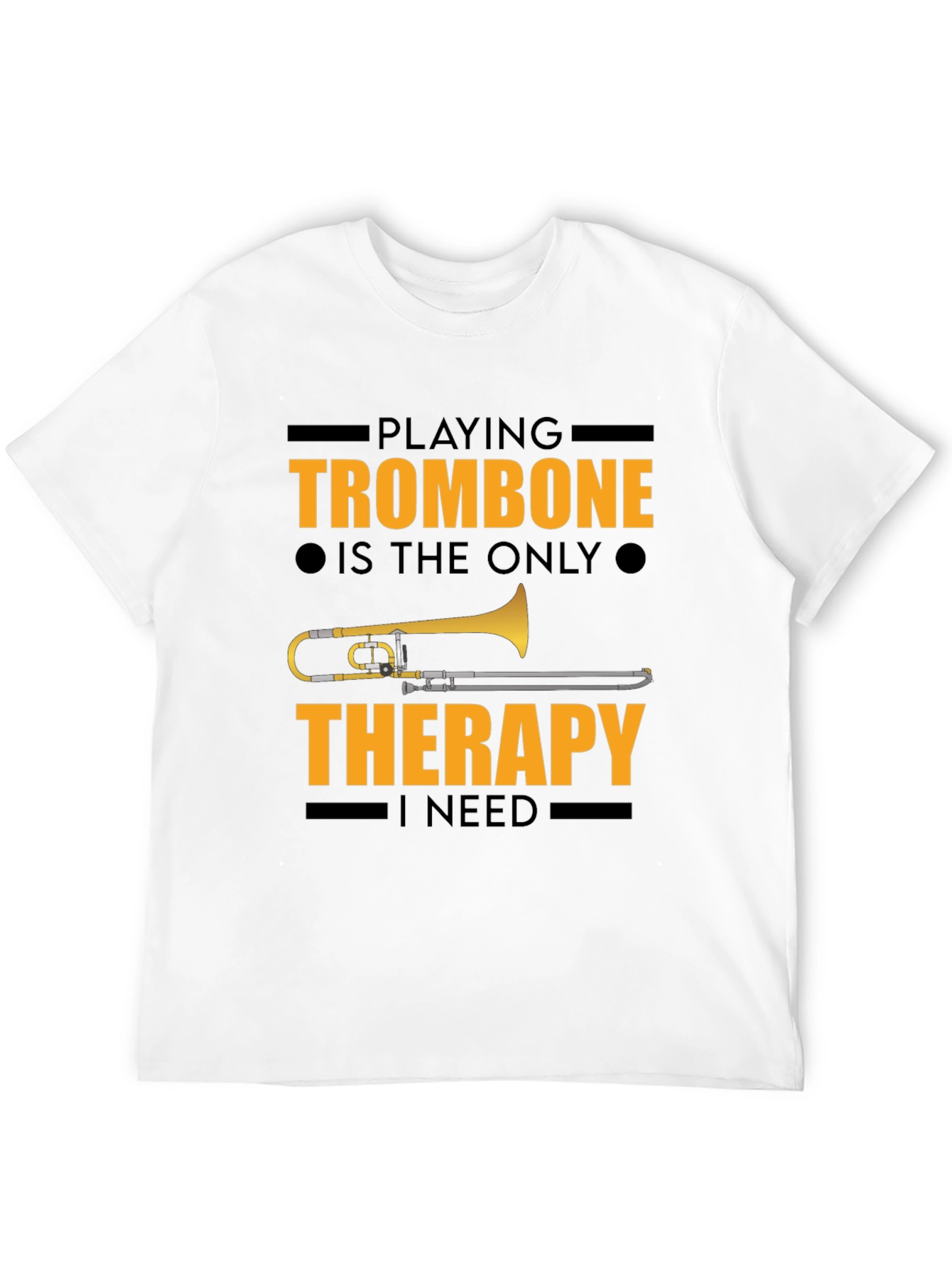 Trombone Therapy Graphic Tee - Musicians Black T-Shirt