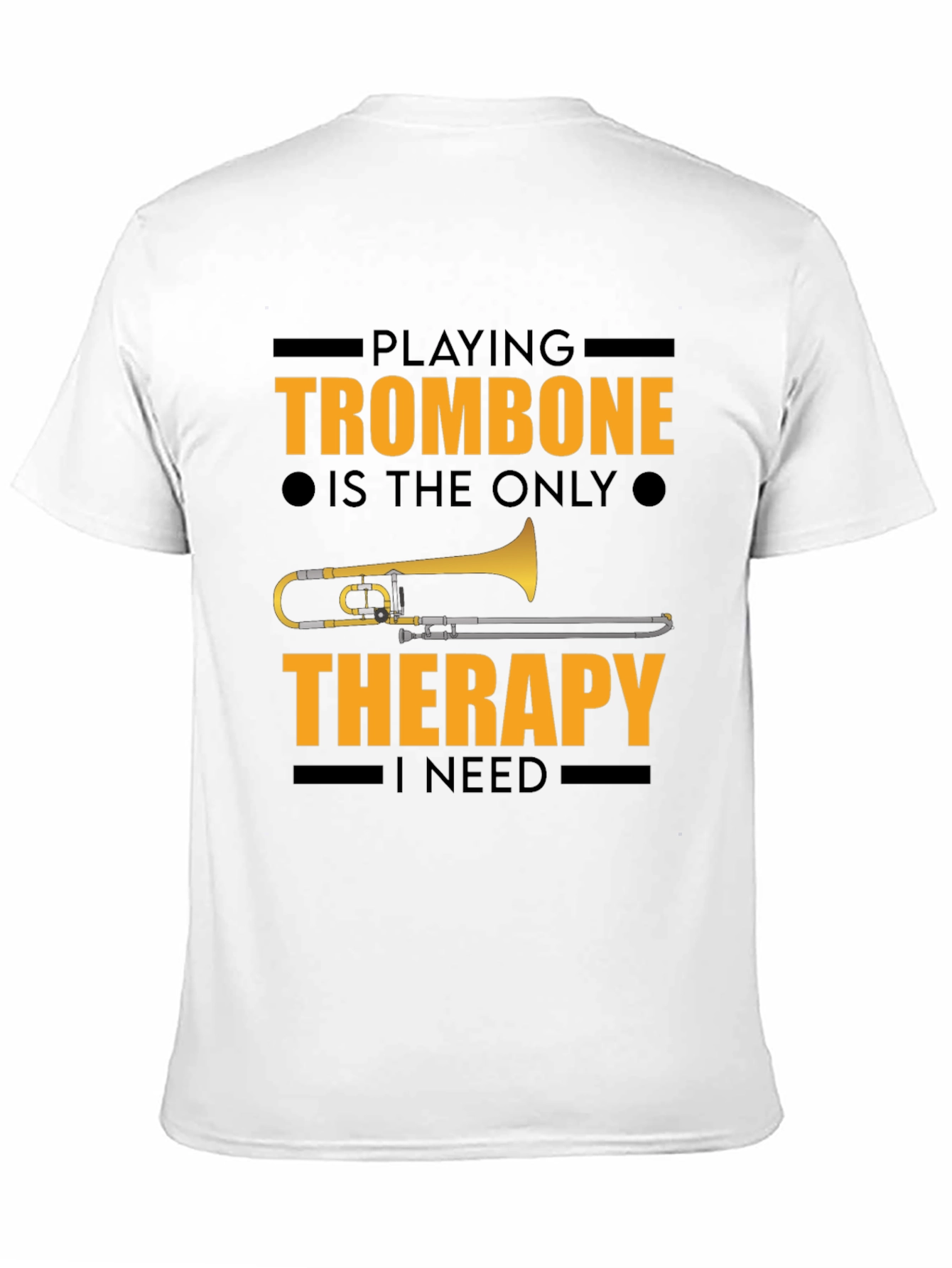 Trombone Therapy Graphic Tee - Musicians Black T-Shirt