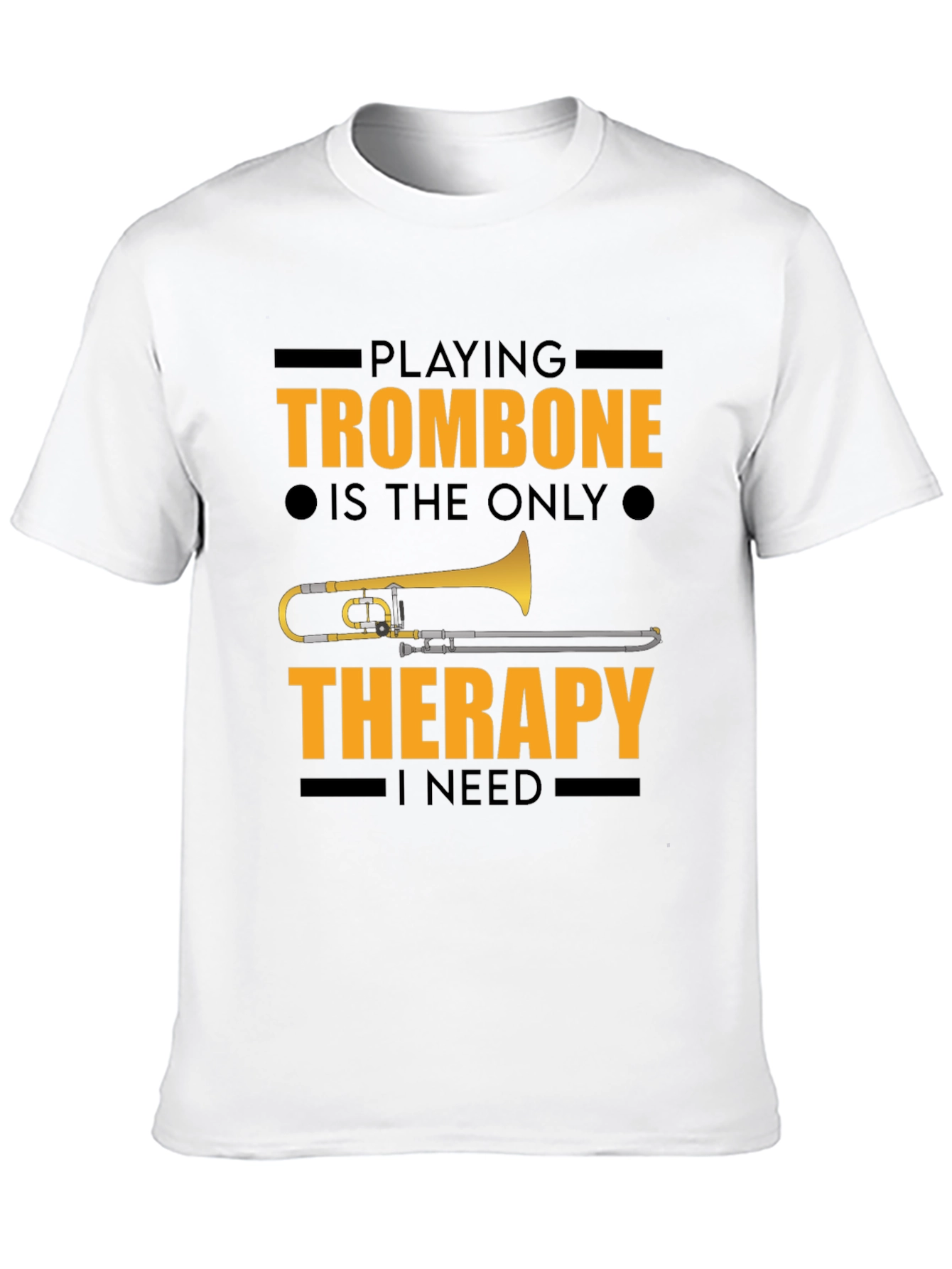 Trombone Therapy Graphic Tee - Musicians Black T-Shirt