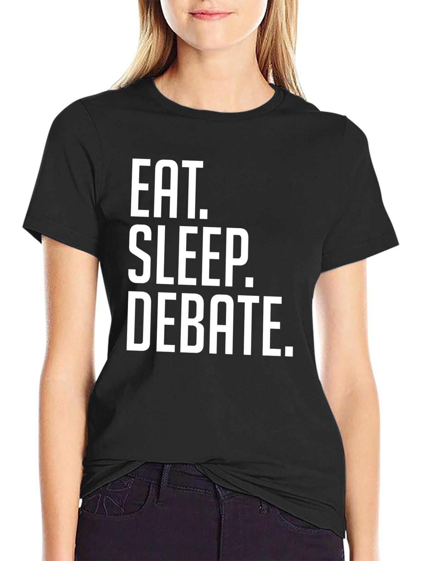 Eat. Sleep. Debate. Black Graphic T-Shirt