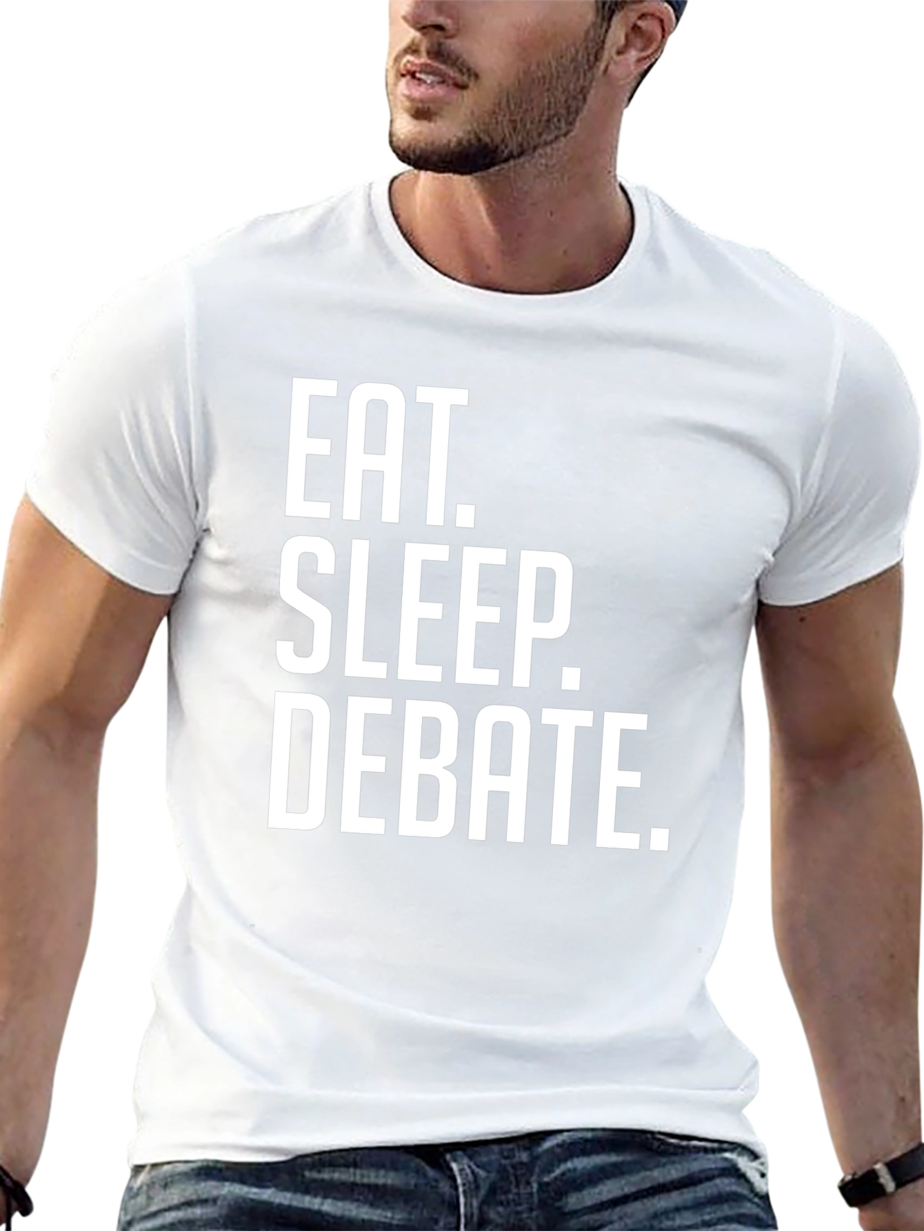 Eat. Sleep. Debate. Black Graphic T-Shirt