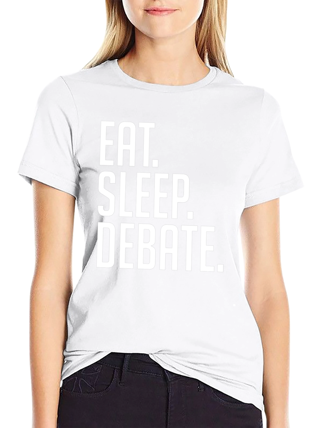 Eat. Sleep. Debate. Black Graphic T-Shirt