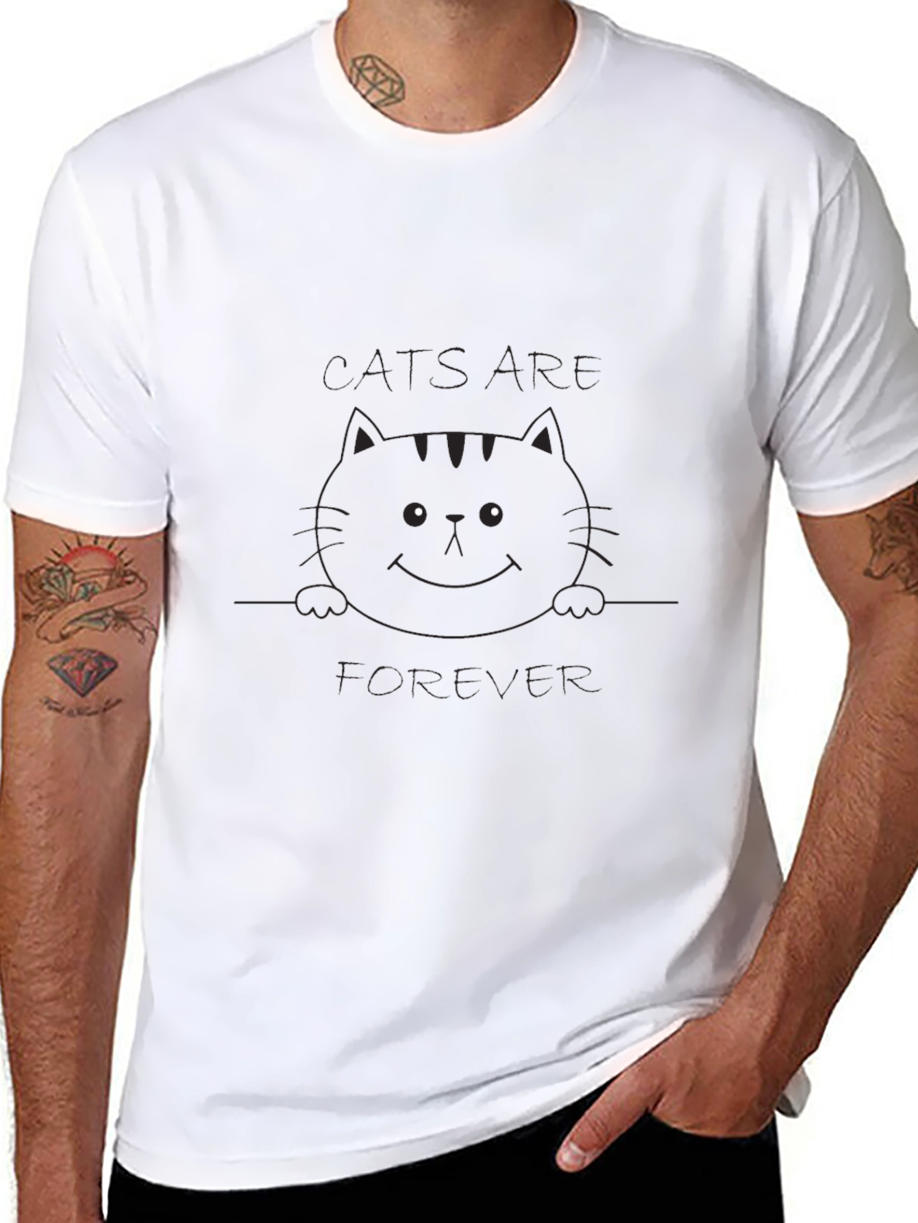 Cats Are Forever Black Graphic Tee