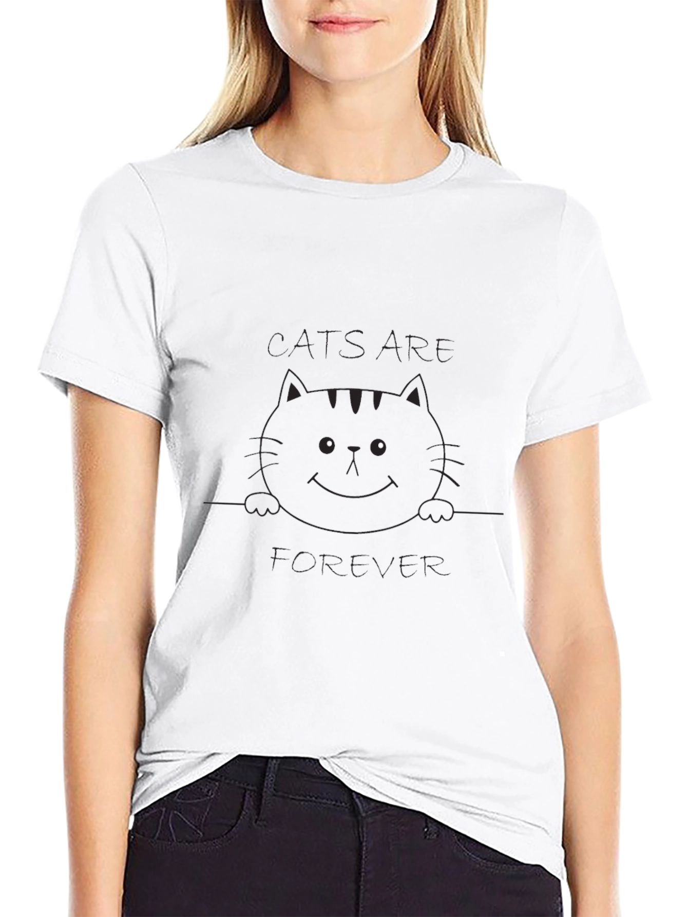 Cats Are Forever Black Graphic Tee