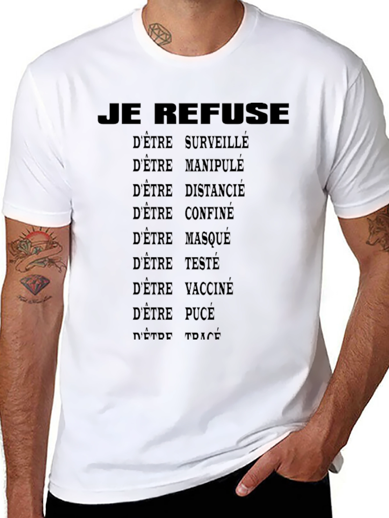 JE REFUSE T-Shirt - Anti-Surveillance & Control Tee