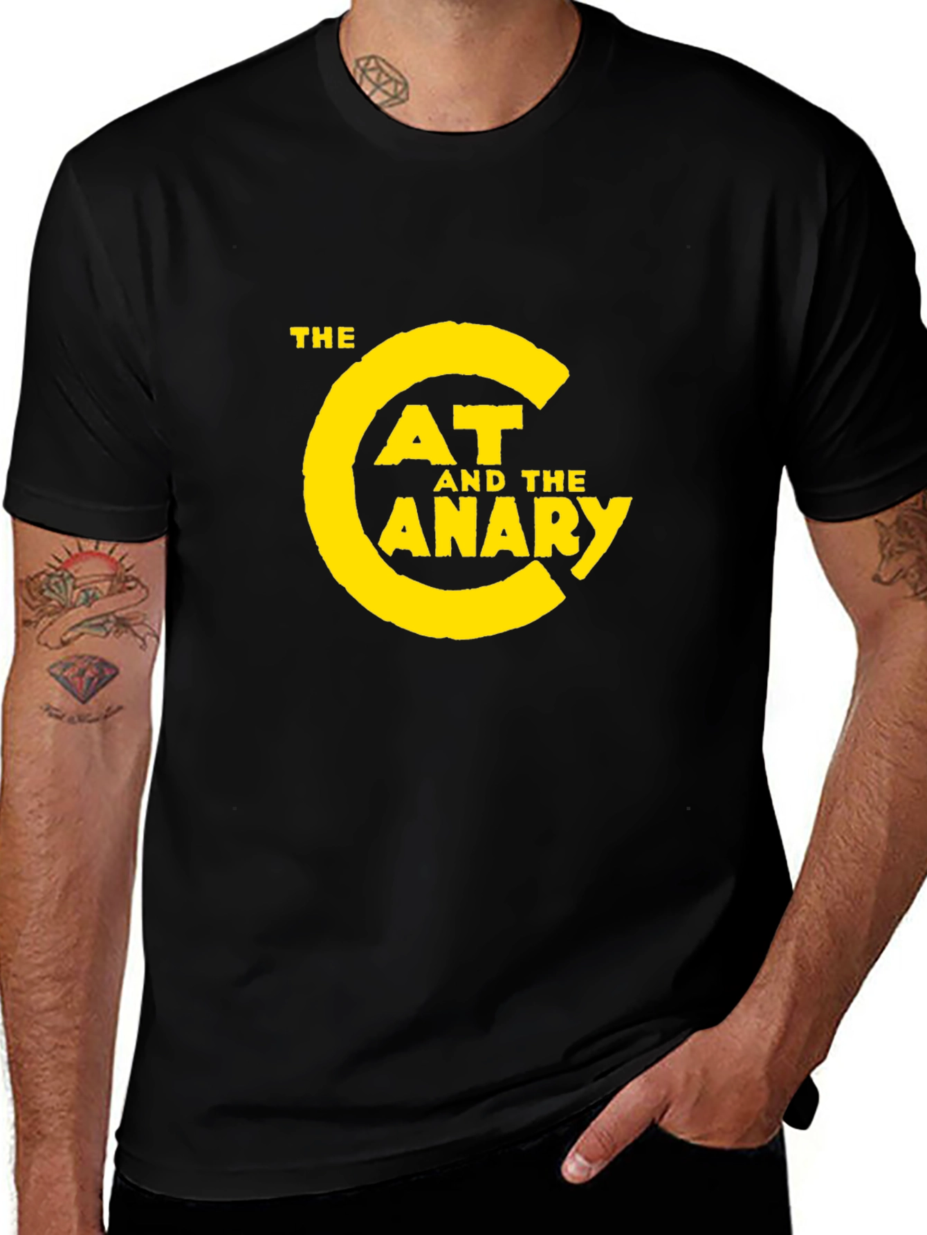 The Cat and the Canary Graphic Tee - Black