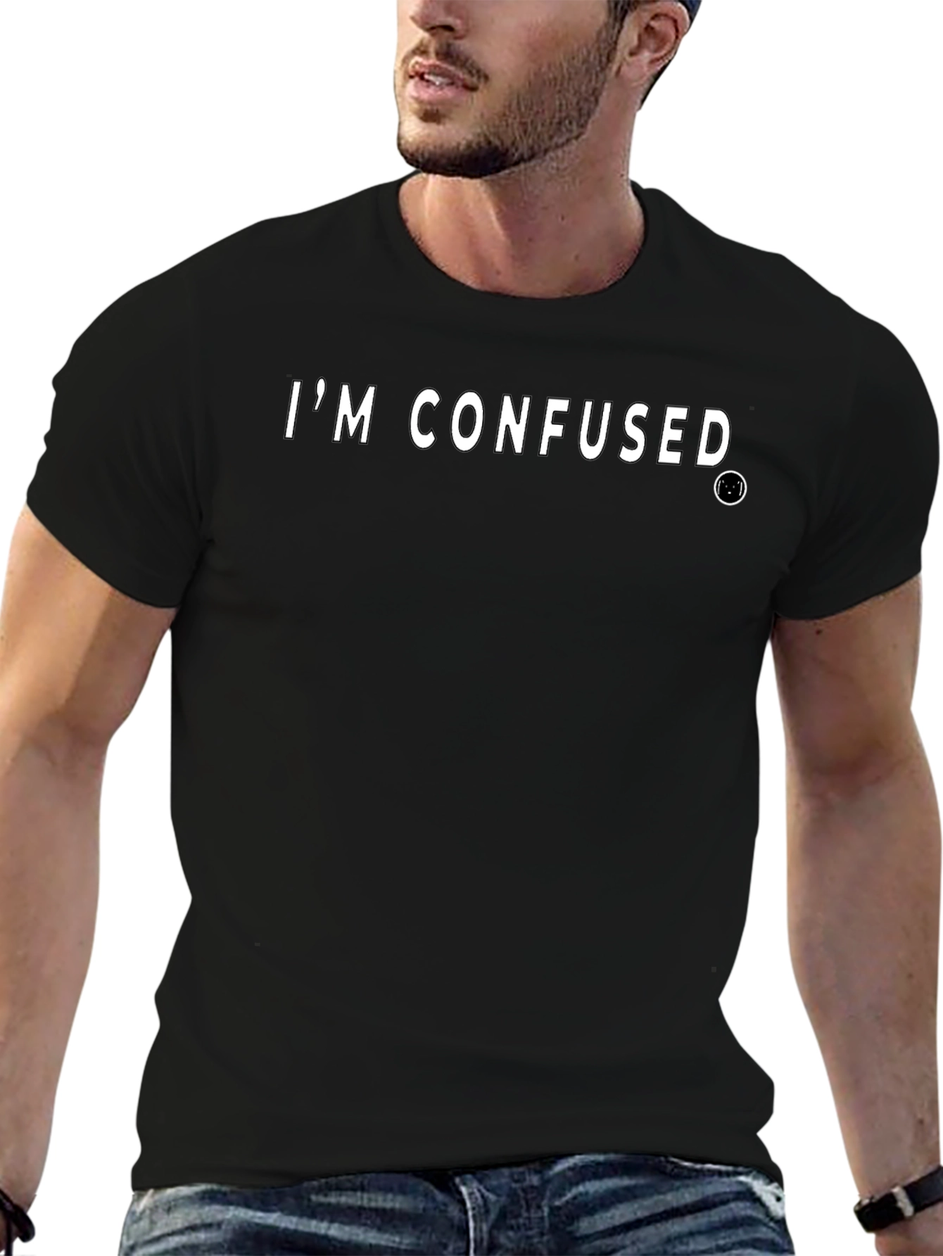 Im Confused Graphic Tee - Black Cotton T-Shirt