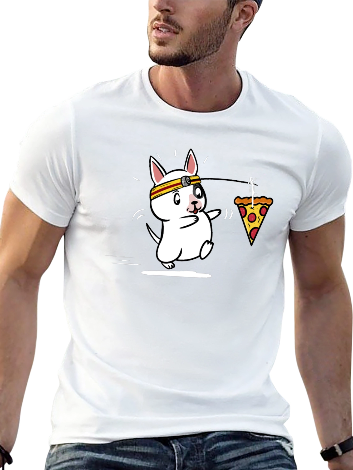 Pizza Dog Tee - Funny Graphic Novelty T-Shirt
