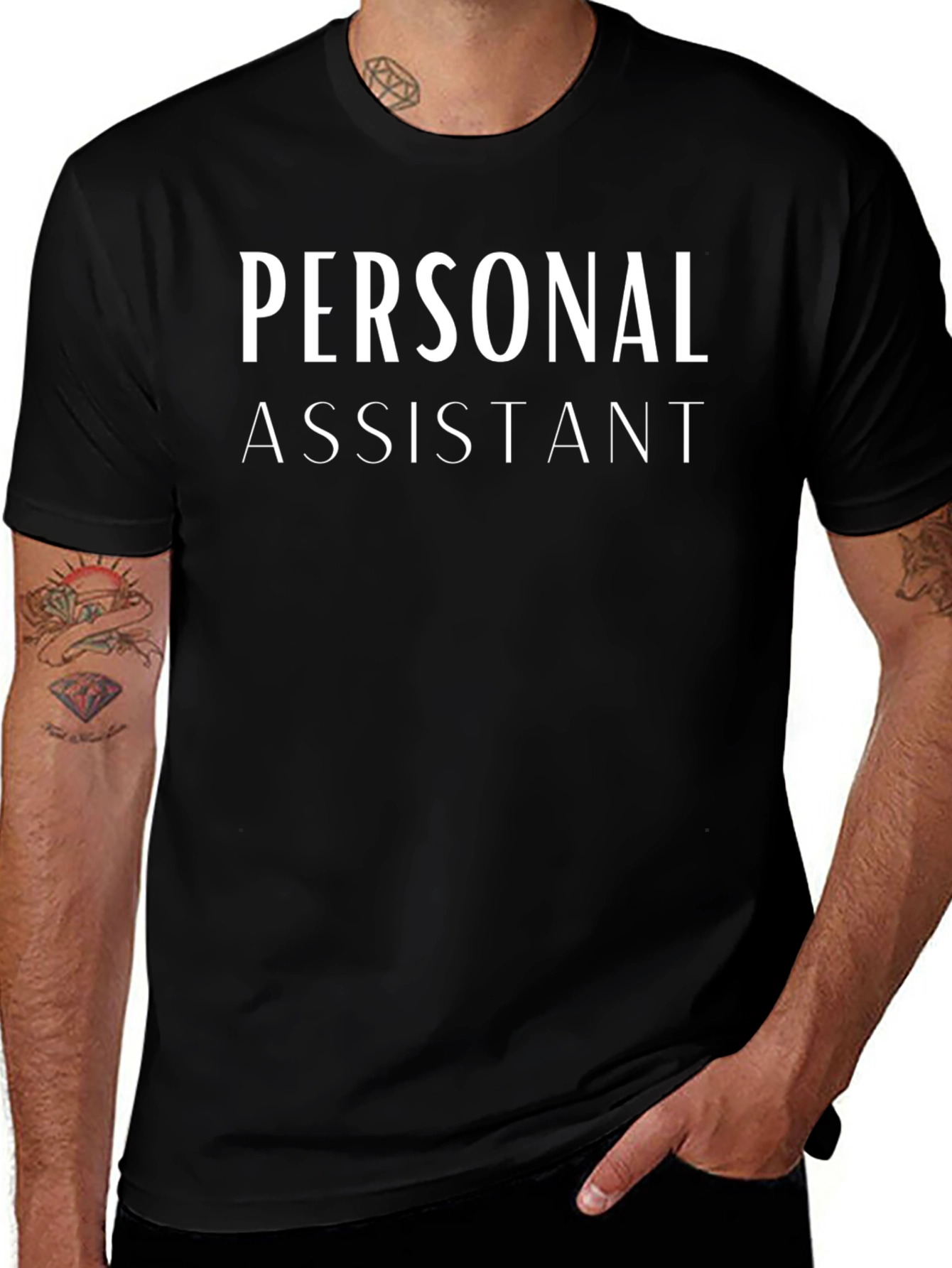 Personal Assistant Graphic Tee - Black Cotton T-Shirt