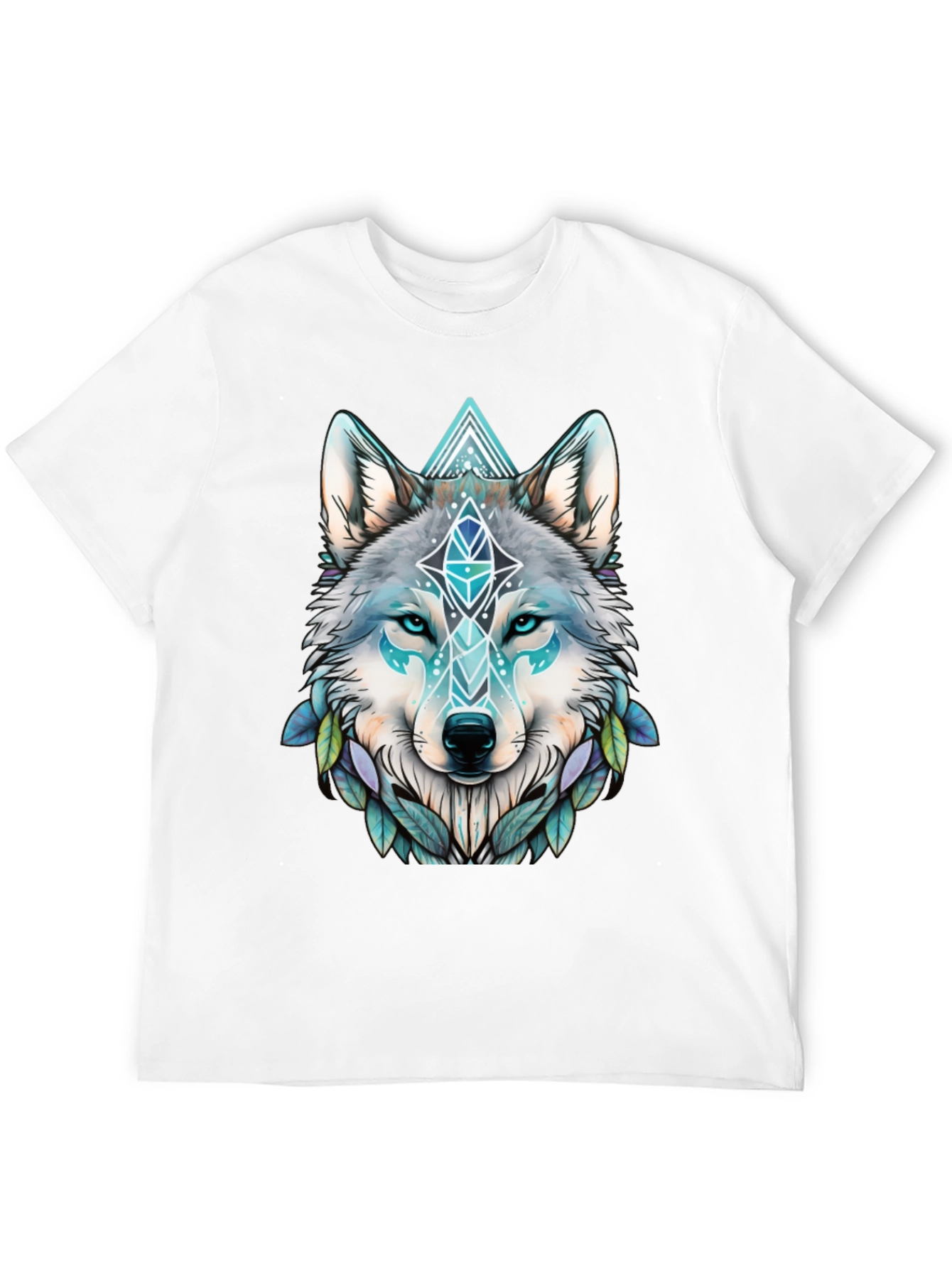 Wolf Graphic Tee - Geometric Design